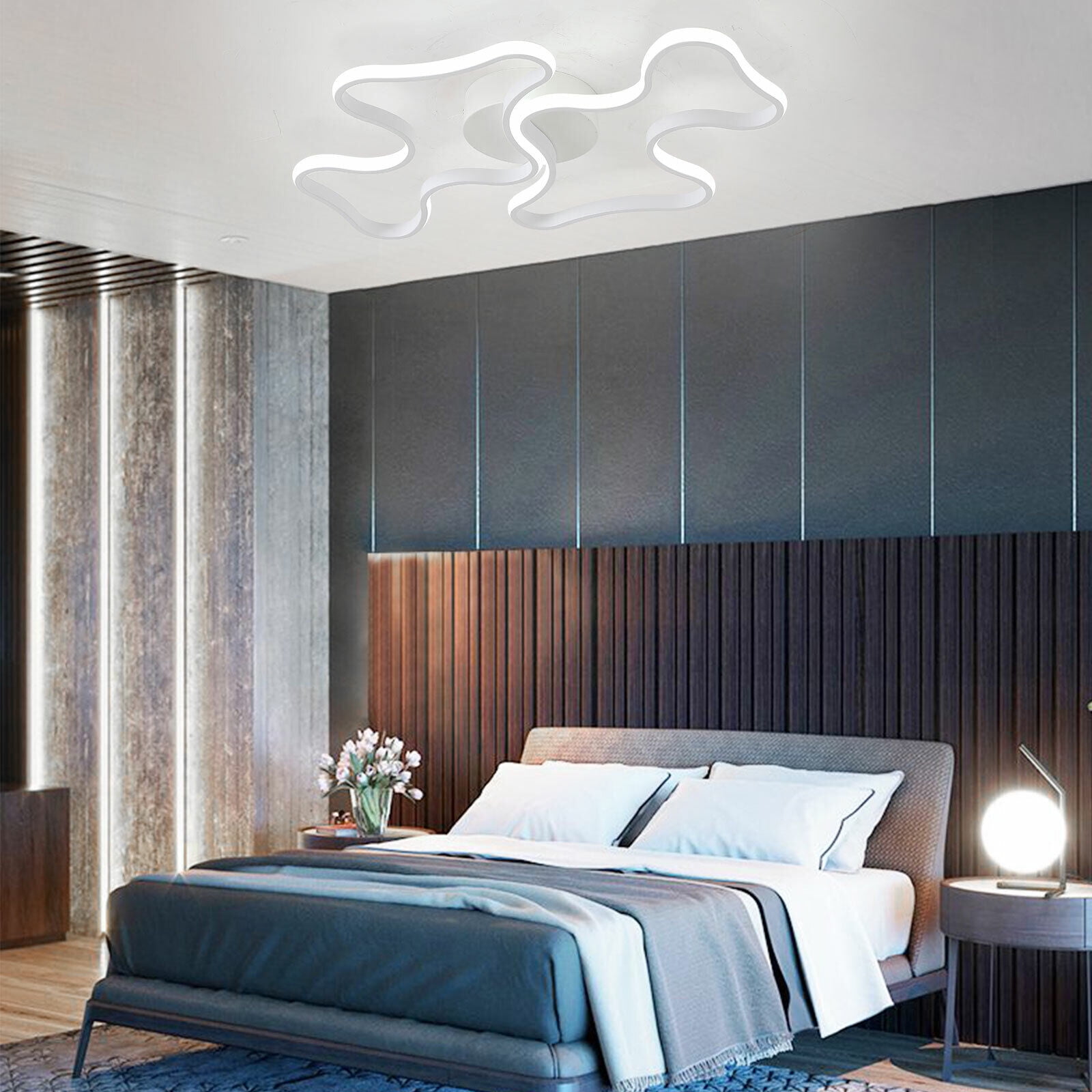 Modern Cloud LED Ceiling Light Fixture Flush Mount Chandelier (White, 22.83 in x 16.93 in x 2.36 in) 6rm61