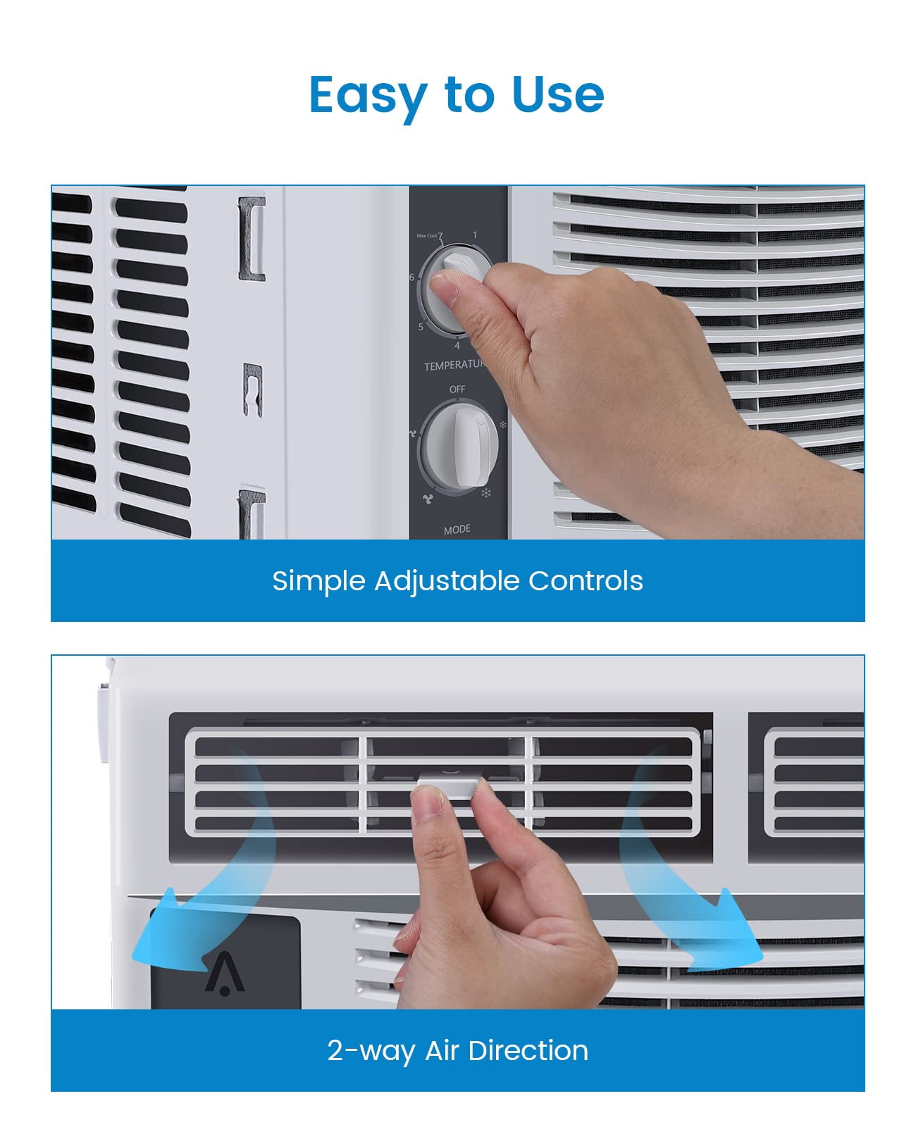 Towallmark 5000 BTU Window Air Conditioner, Compact Cooling for Bedrooms and Offices (White, 16 in x 13 in x 12 in) bpec6
