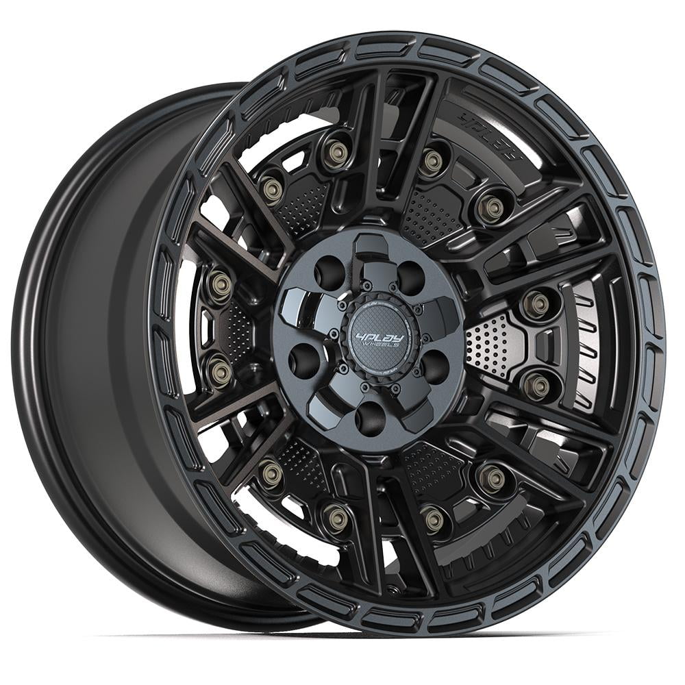 4PLAY Wheels 4PS01 Off-Road Rim Heavy-Duty Performance (Satin Black, 17x9 in) kibp7