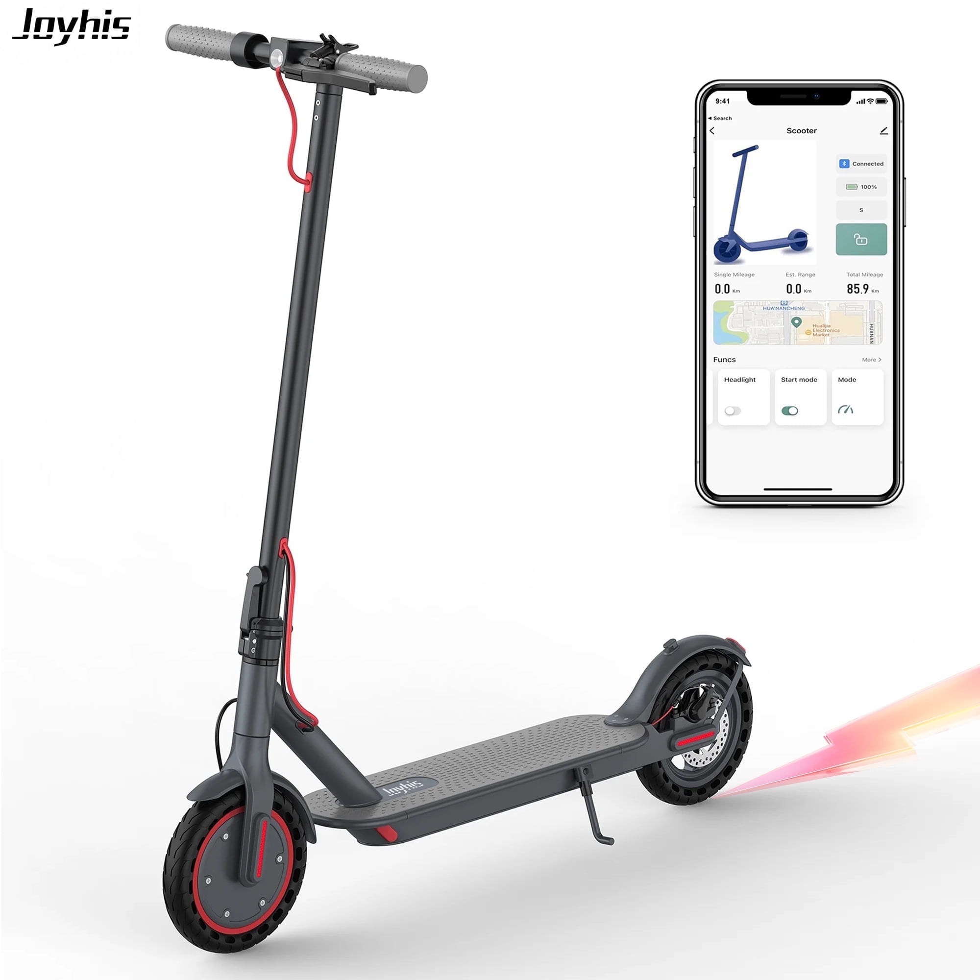 Joyhis J078 Electric Scooter for Adults, Foldable Commuter E-Scooter with 350W Motor, 19mph Max Speed, 21 Miles Range (8.5 in Tires) o2pu0