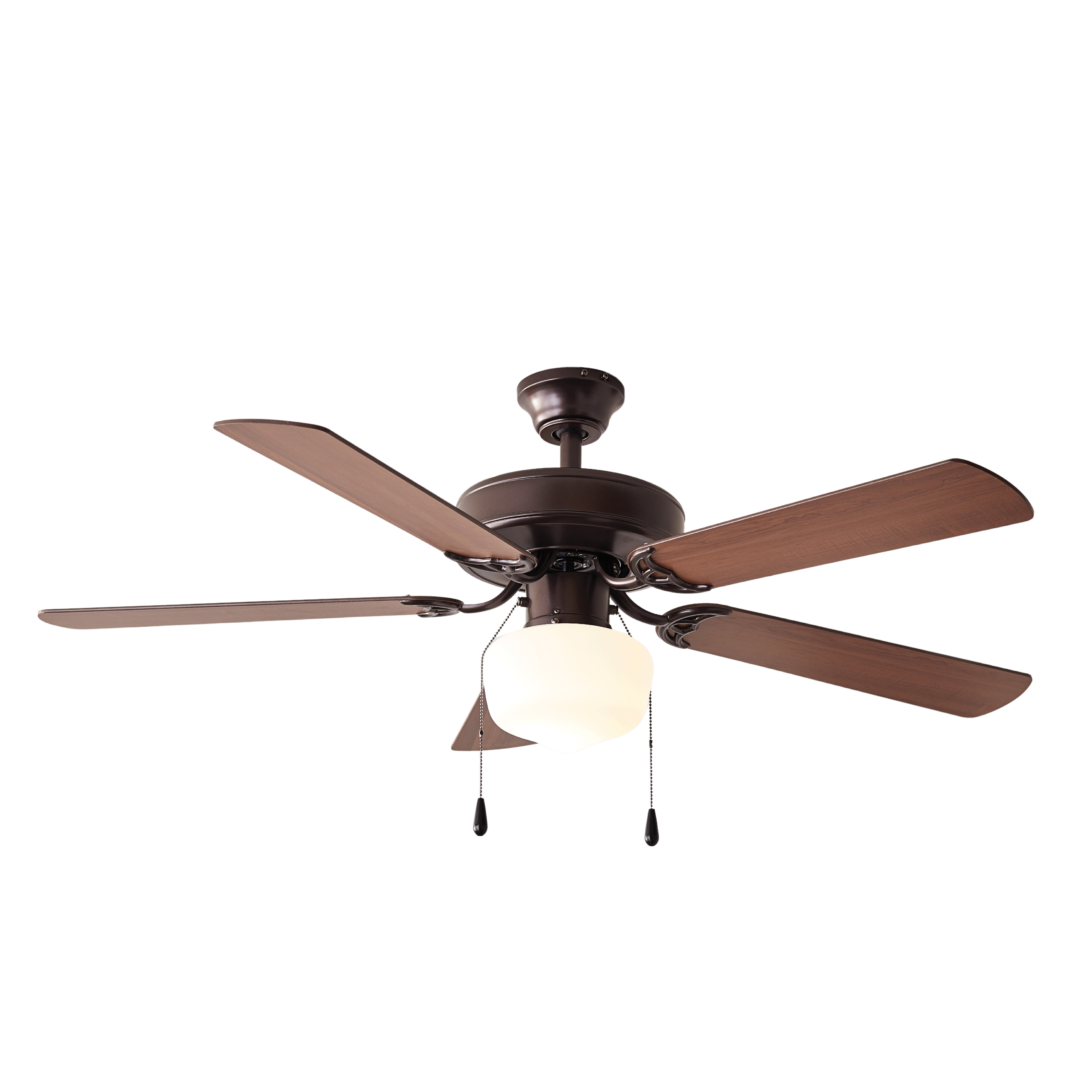 Mainstays 52 in Ceiling Fan with Light Kit, Reversible Motor, 5 Blades (Oil Rubbed Bronze, 52 in) mvlon