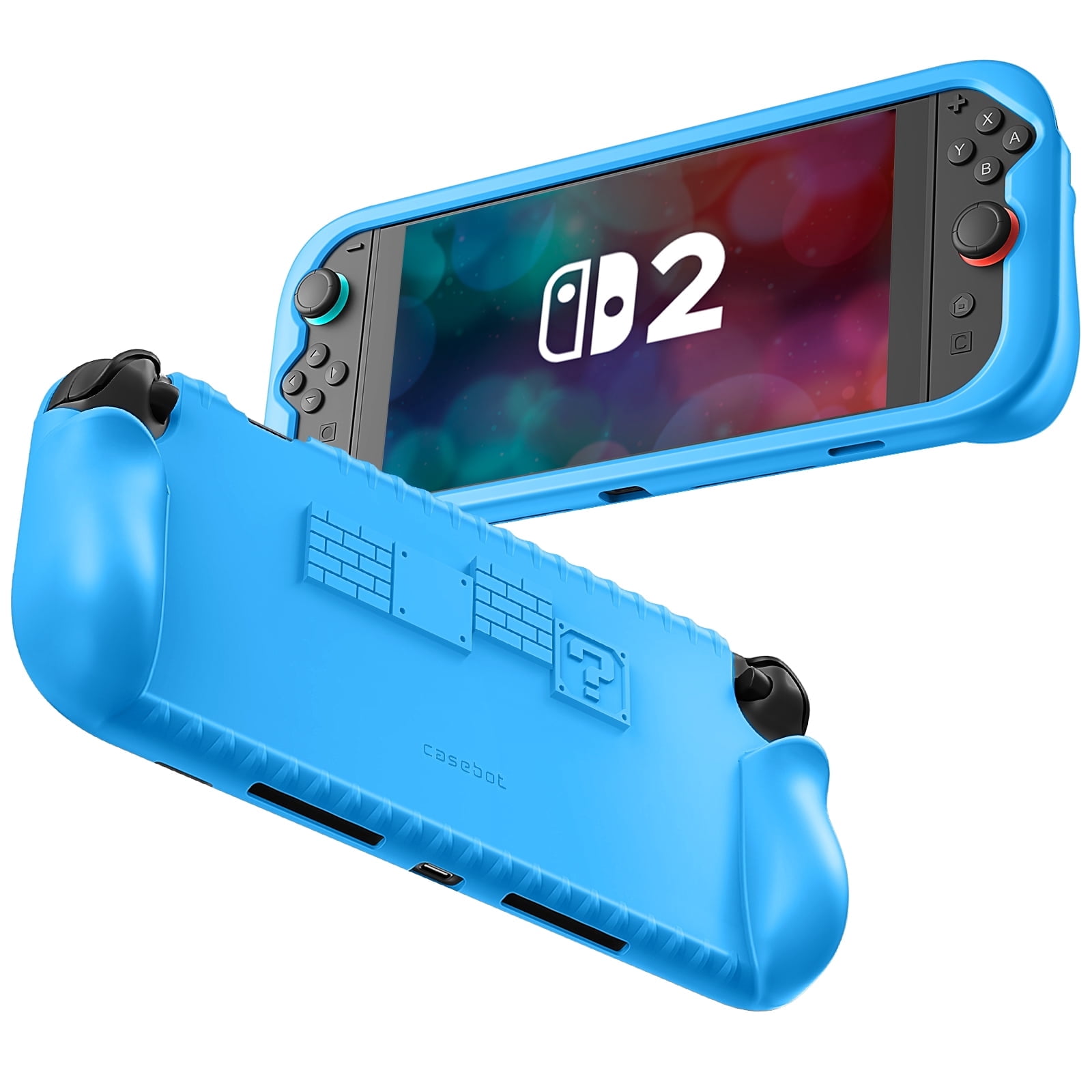Fintie Protective Case for Nintendo Switch 2 (2025), Ergonomic Silicone Grip Cover with Game Card Slots (Blue) c96kt