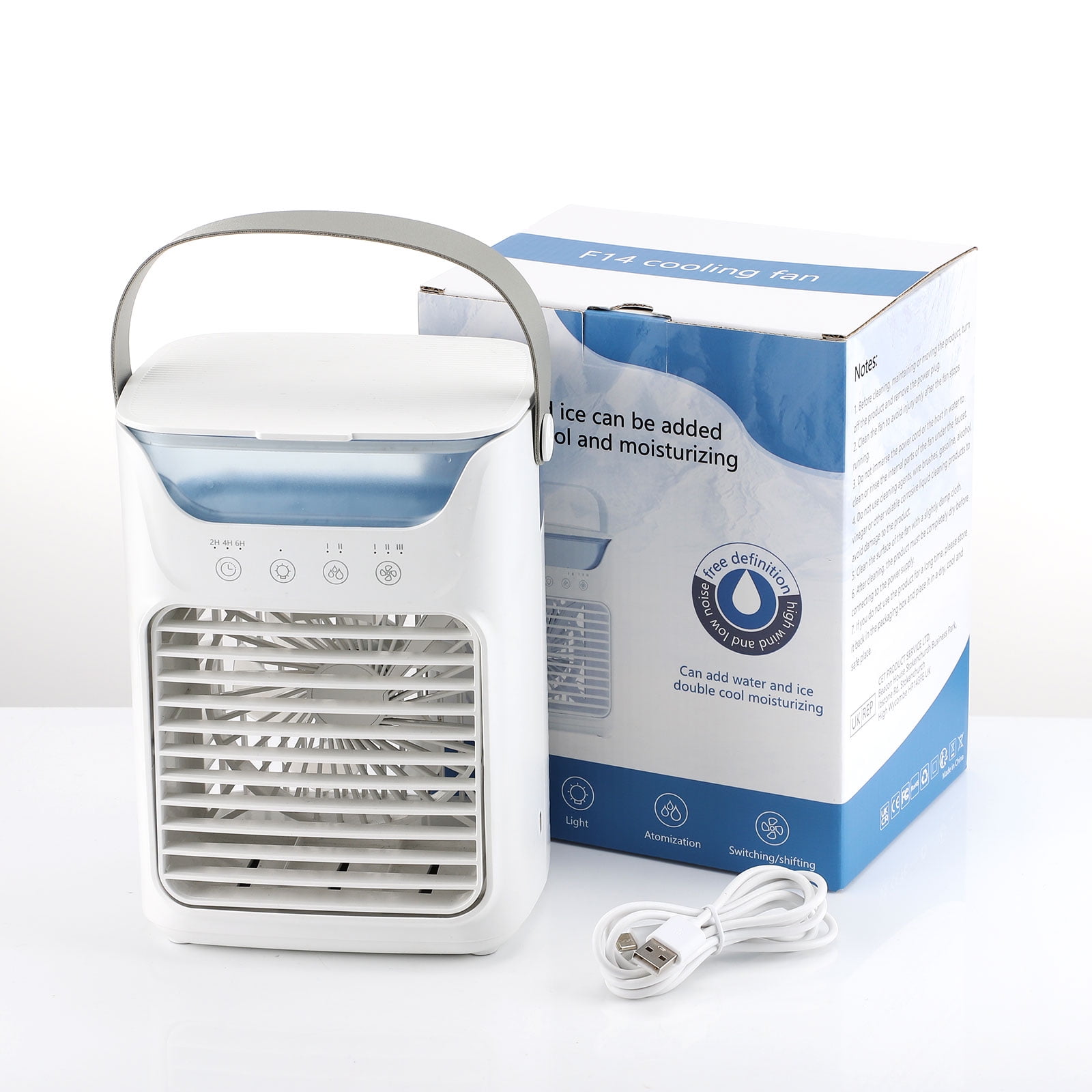 AITREE Portable Air Conditioner 3-in-1 Personal Cooling Fan with Humidifier and Mist (White, 23.67 fl oz) 6e6x3