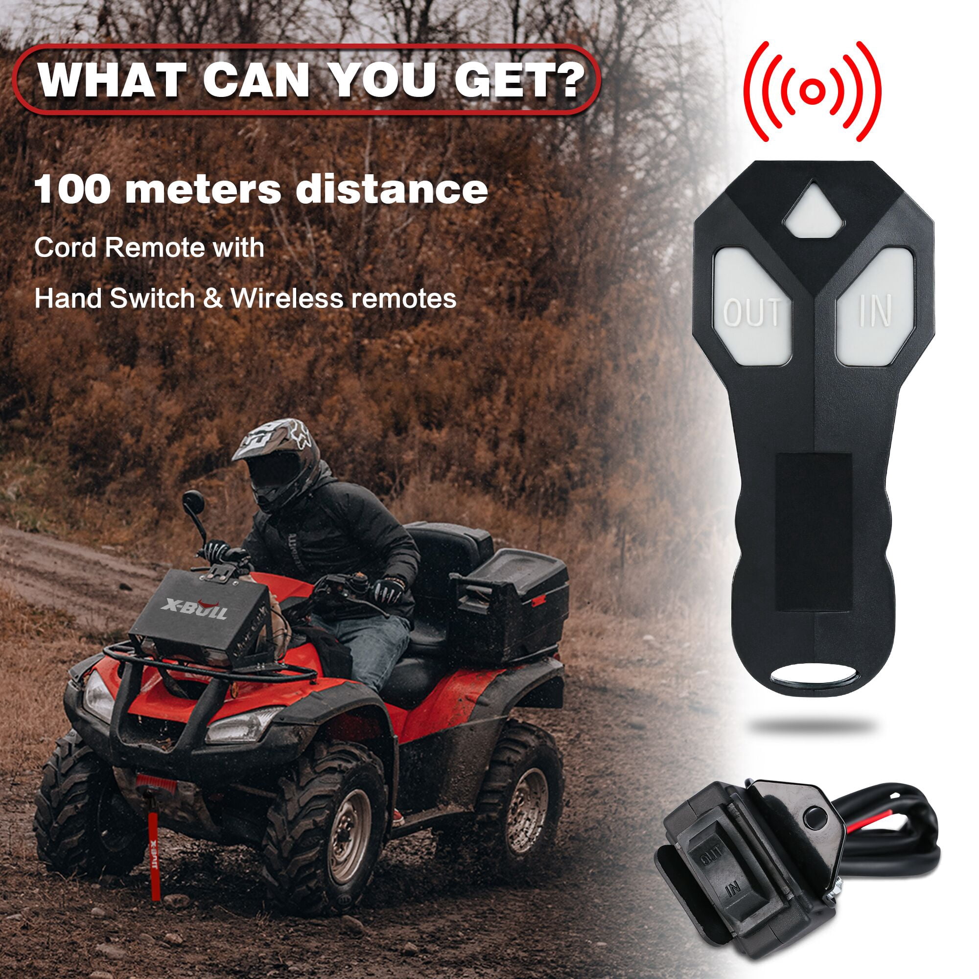 X-BULL Electric Winch 12V 3000 lb Synthetic Rope for ATV UTV Off-Road Recovery (3000 lb) fduv0