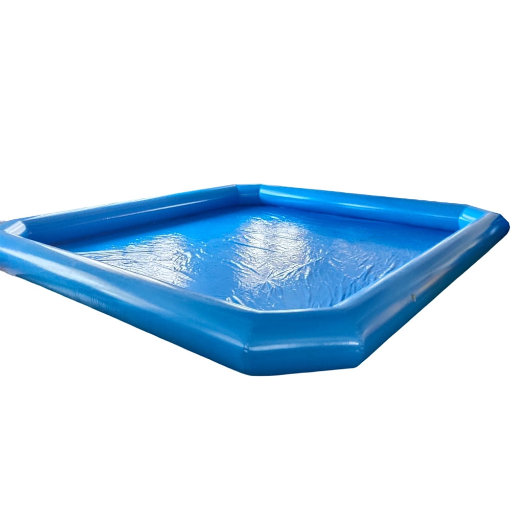 Intbuying Large Inflatable Square Swimming Pool with 110V Blower (Blue, 23x23x1.8 ft) is70y