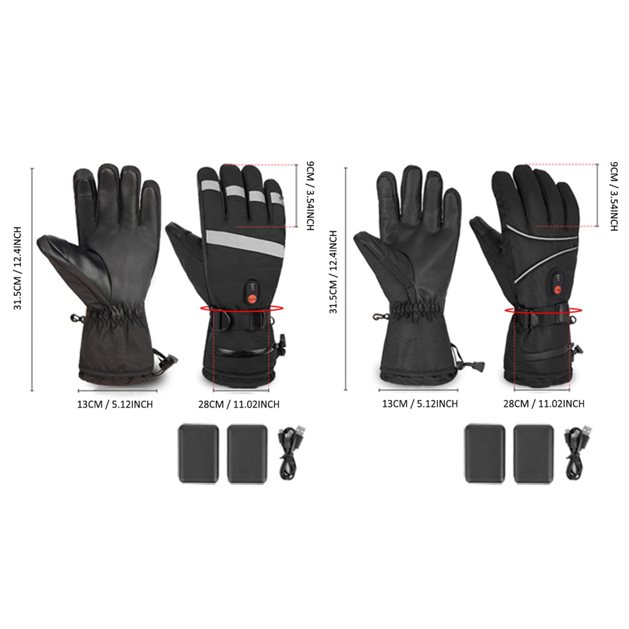 Generic Heated Motorcycle Gloves, Waterproof Windproof Touchscreen Winter Gear (Black, 6000mAh Battery) xoy2j