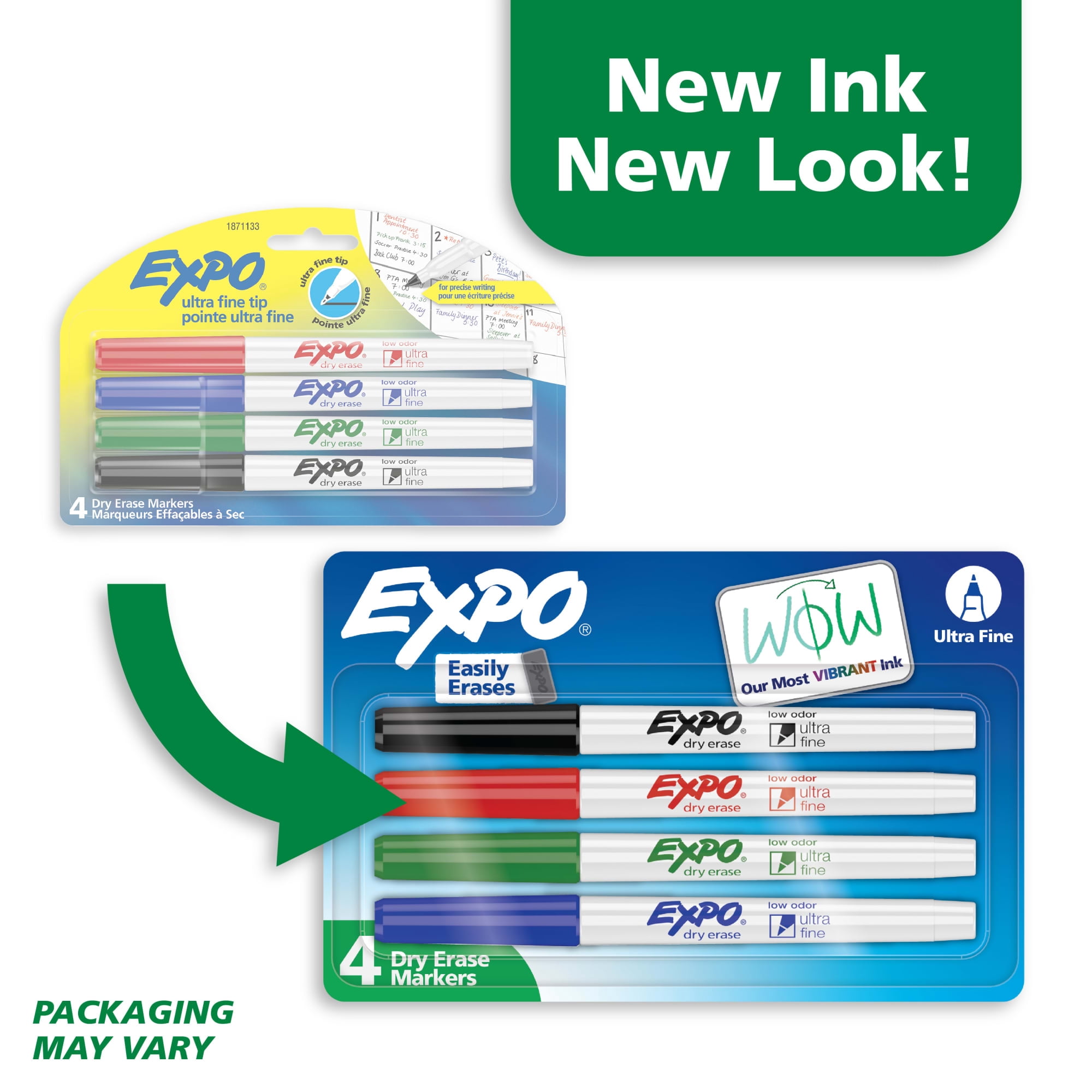 Expo Dry Erase Markers, Ultra Fine Tip, Low-Odor Ink, Assorted Colors (4 Count) 2r6h3