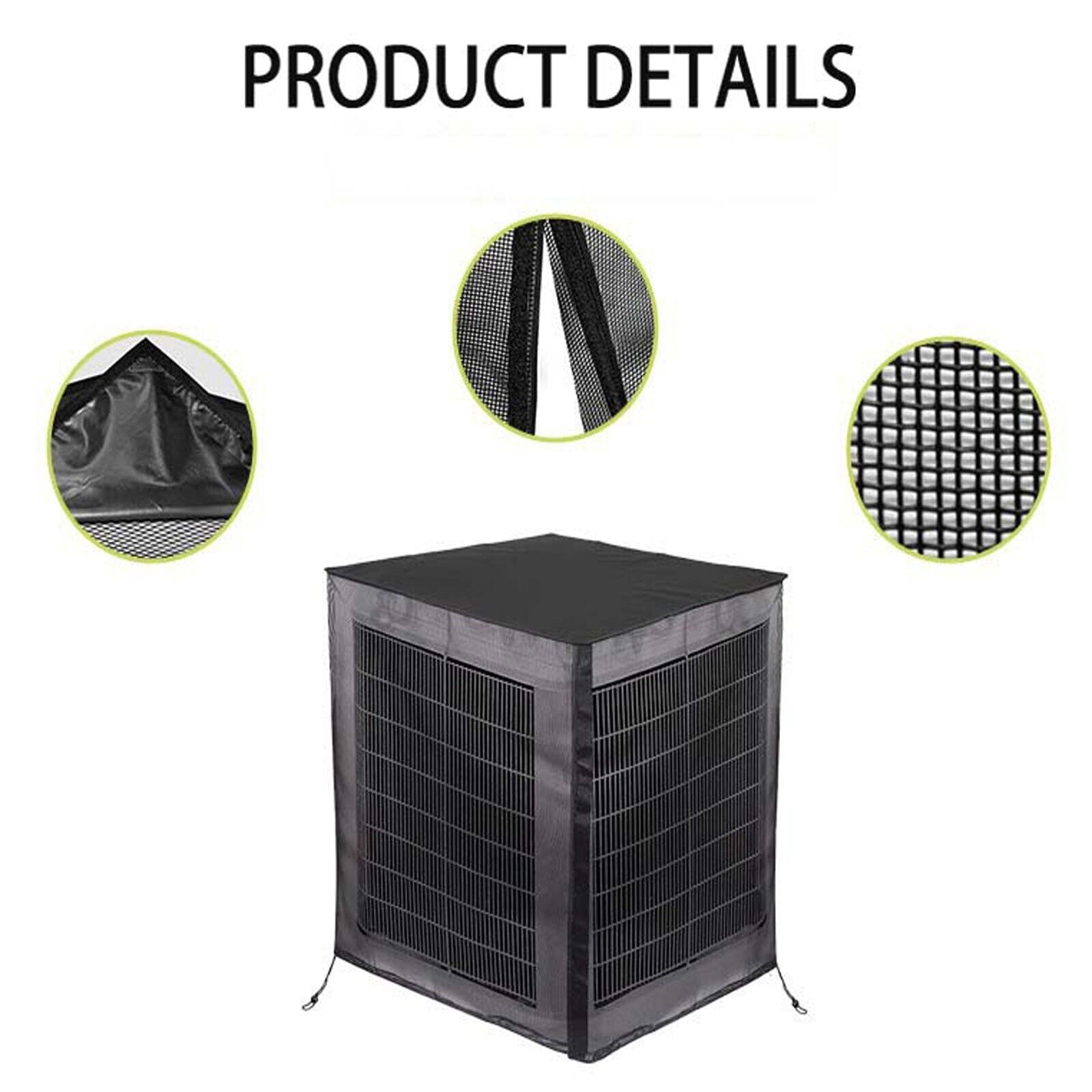 Topchances Central Air Conditioner Cover, Heavy Duty Weatherproof Outdoor AC Unit Protector (Black, 28 in x 28 in x 32 in) ayhqh