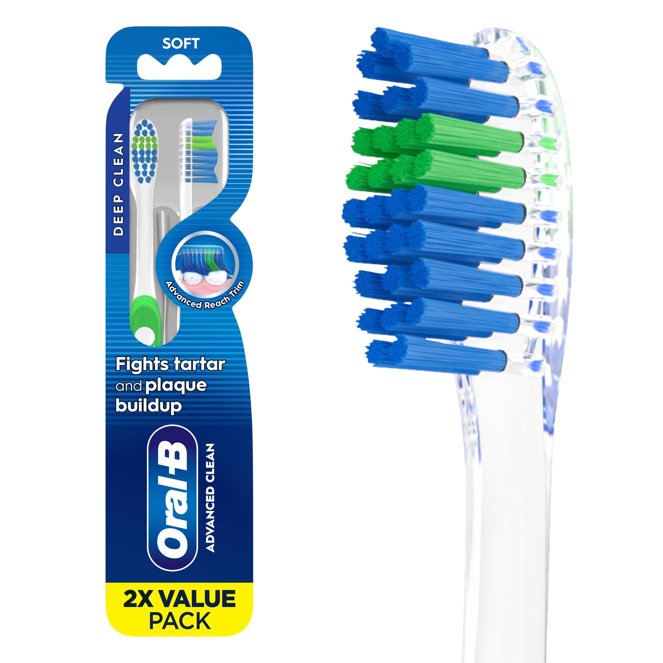 Oral-B Advanced Clean Soft Toothbrush with Indicator Bristles (2 Count) 2oigh