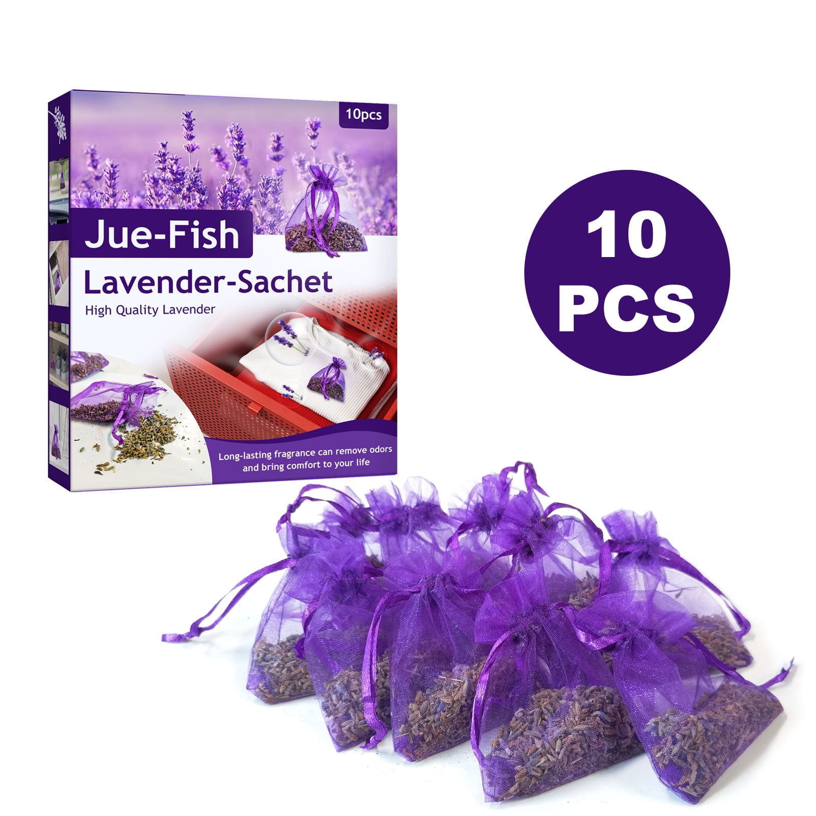 TOPRenddon Natural Lavender Sachet Bags for Closet and Car (10 Pack, 4 in) 9fput
