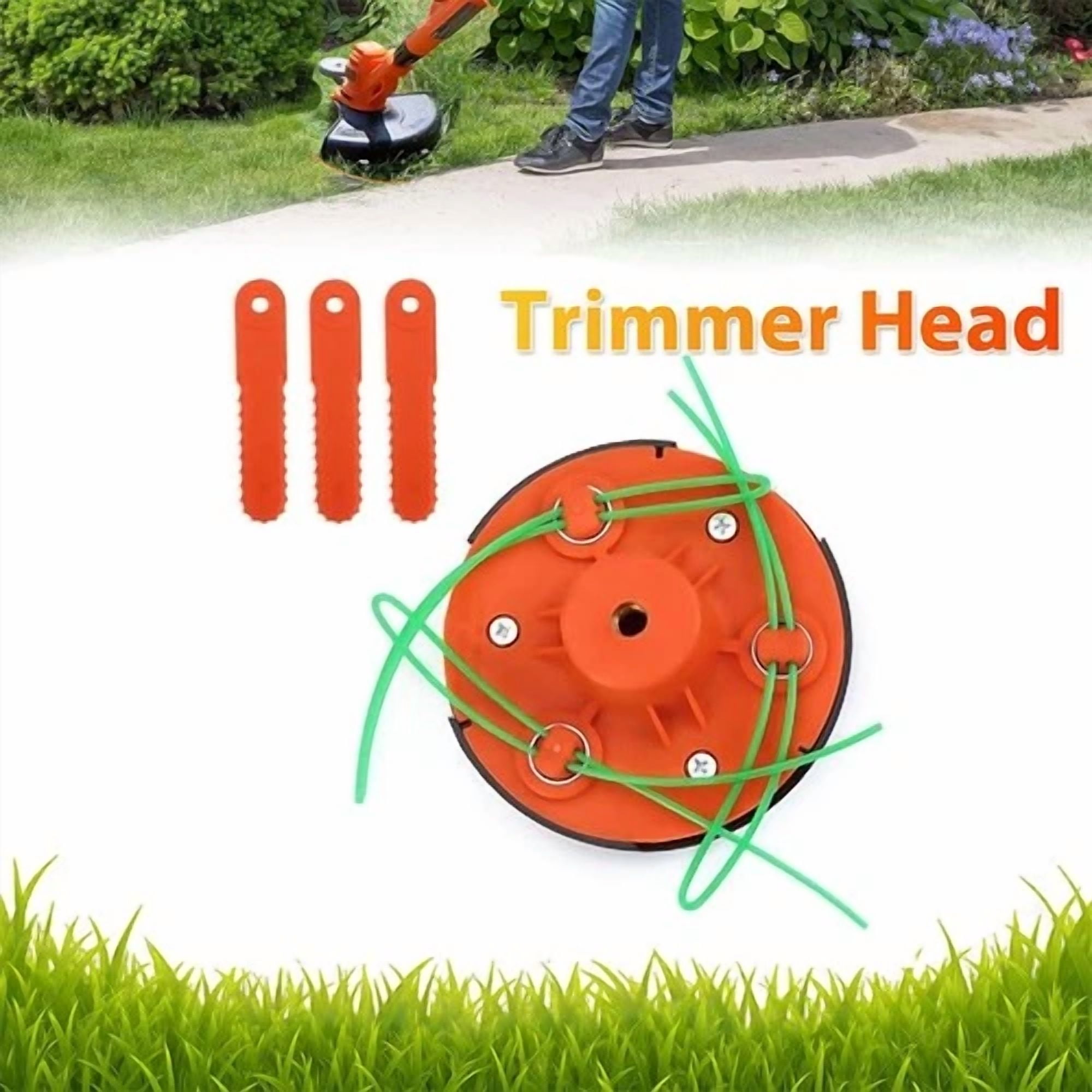 Purely Elizabeth Universal Lawn Trimmer Head Replacement for Weed Wacker (Heavy-Duty, 1 Pack) fiamy