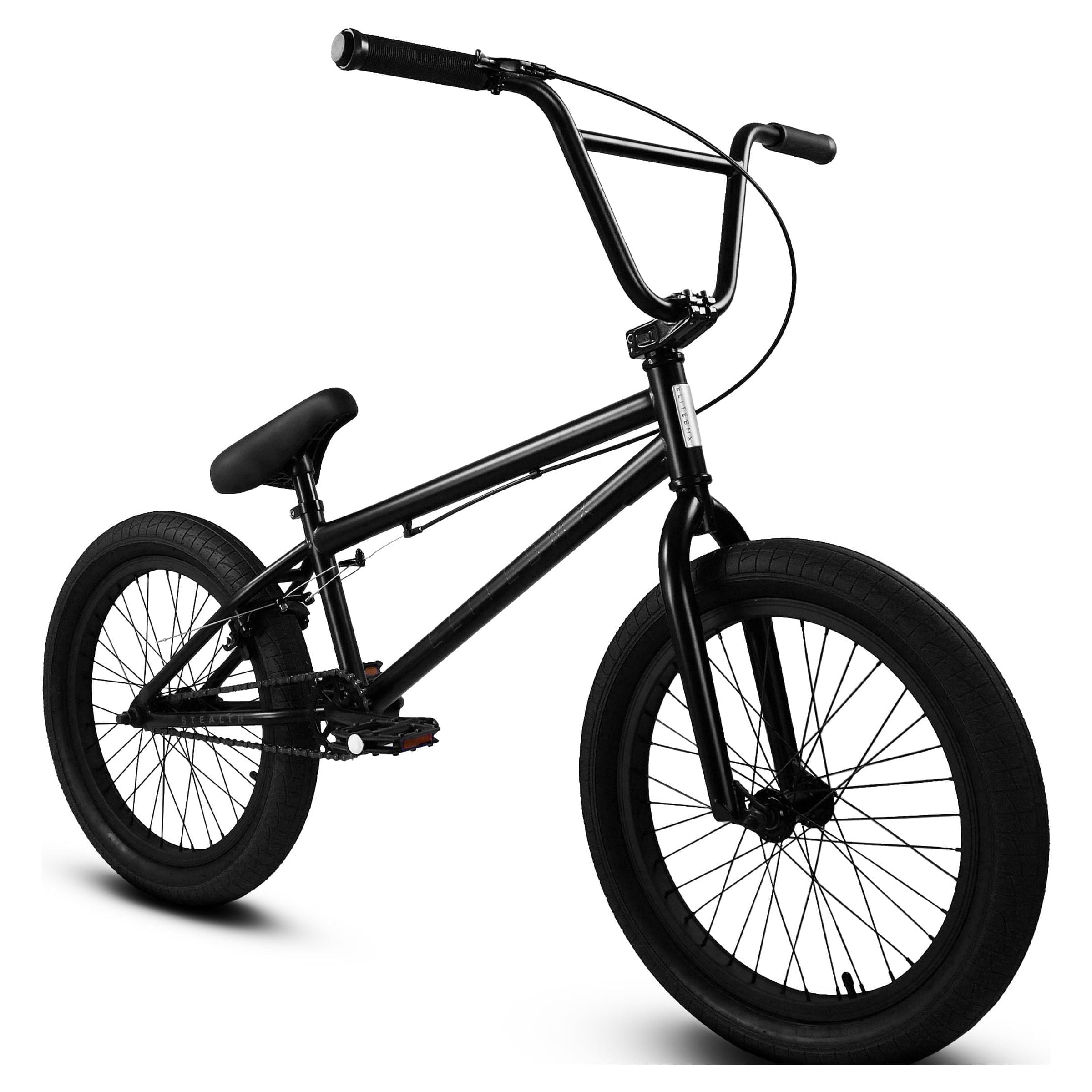 Elite BMX Freestyle Bicycle Durable Steel Frame (Stealth Black, 20 in) cbk65