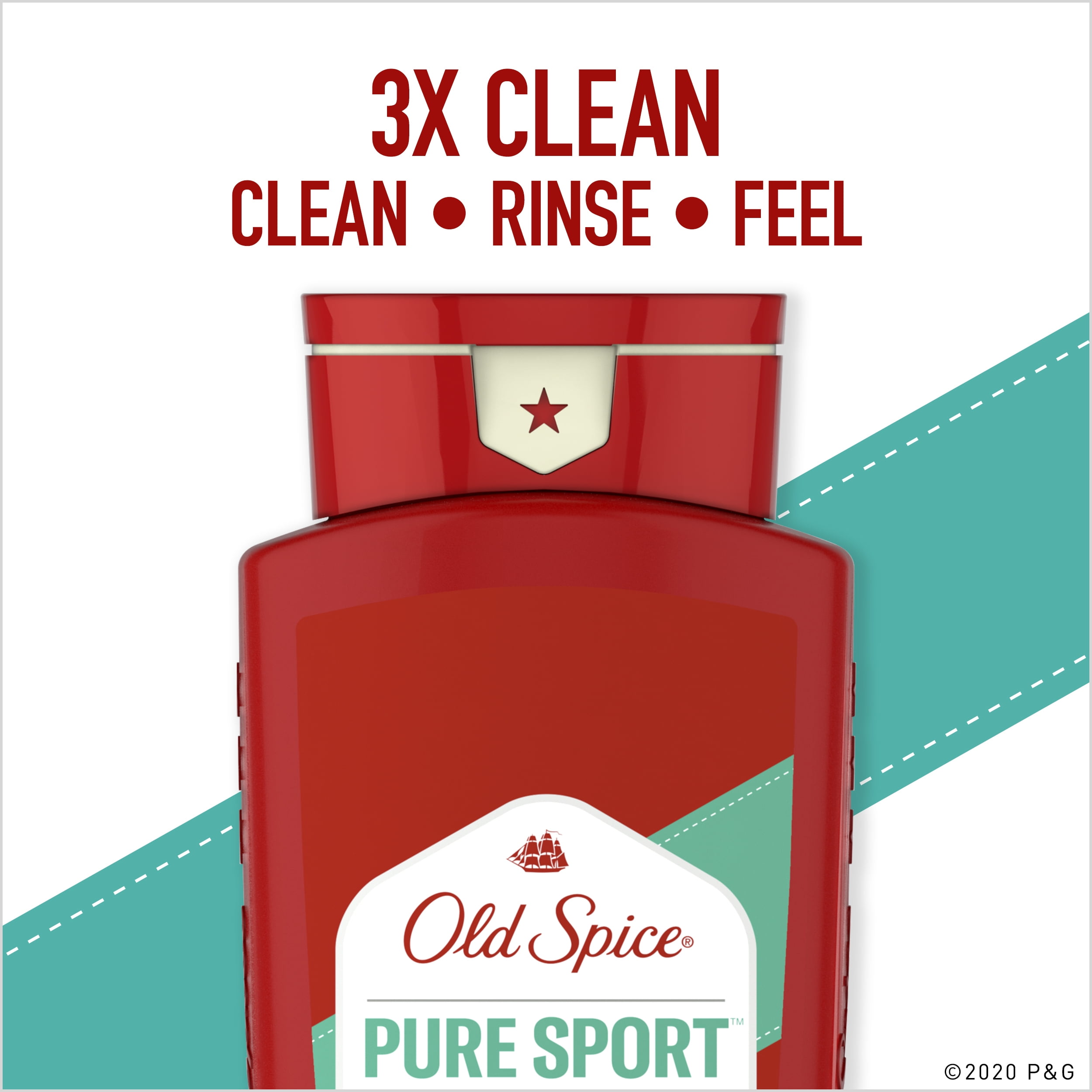 Old Spice High Endurance Men's Body Wash, Pure Sport, Long-Lasting Fresh Scent (24 fl oz, 2 Pack) f7lxk