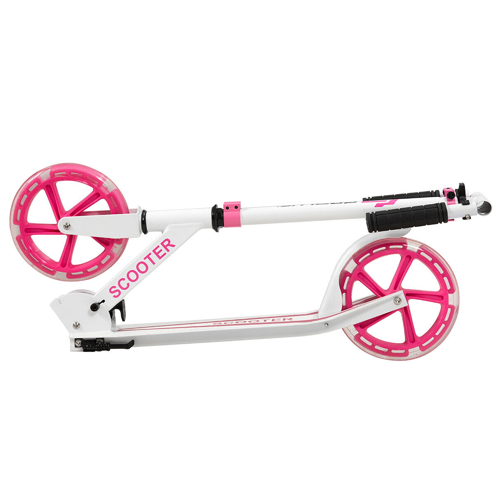 Costway Folding Kick Scooter with LED Light-Up Wheels (Pink, 8.5 lb) ayp7d