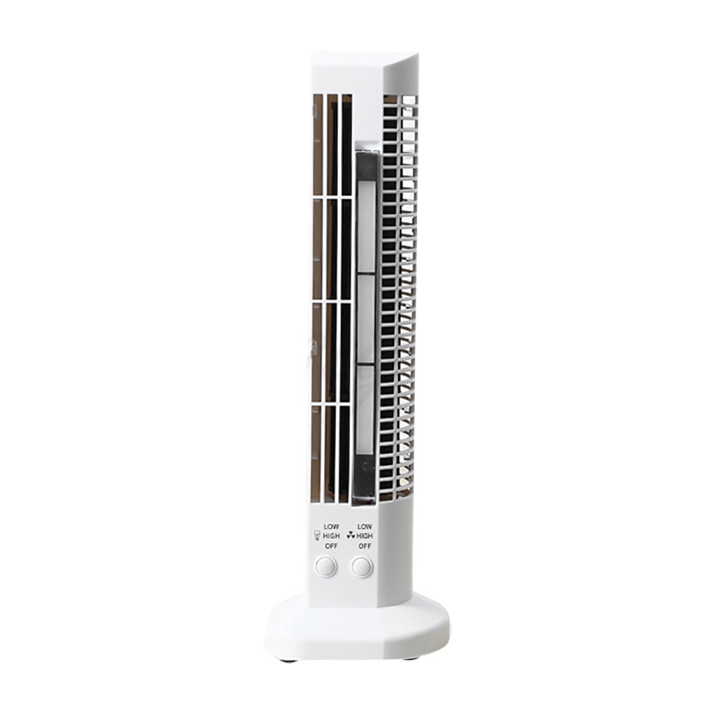 RnemiTe-amo Bladeless Tower Fan with LED Light (White, 12 in) 5sd42