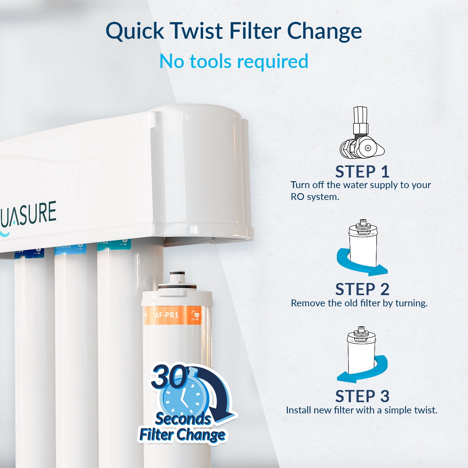 Aquasure Premier Advanced Reverse Osmosis Drinking Water Filter System with Alkaline Remineralizing (75 GPD) oe64d