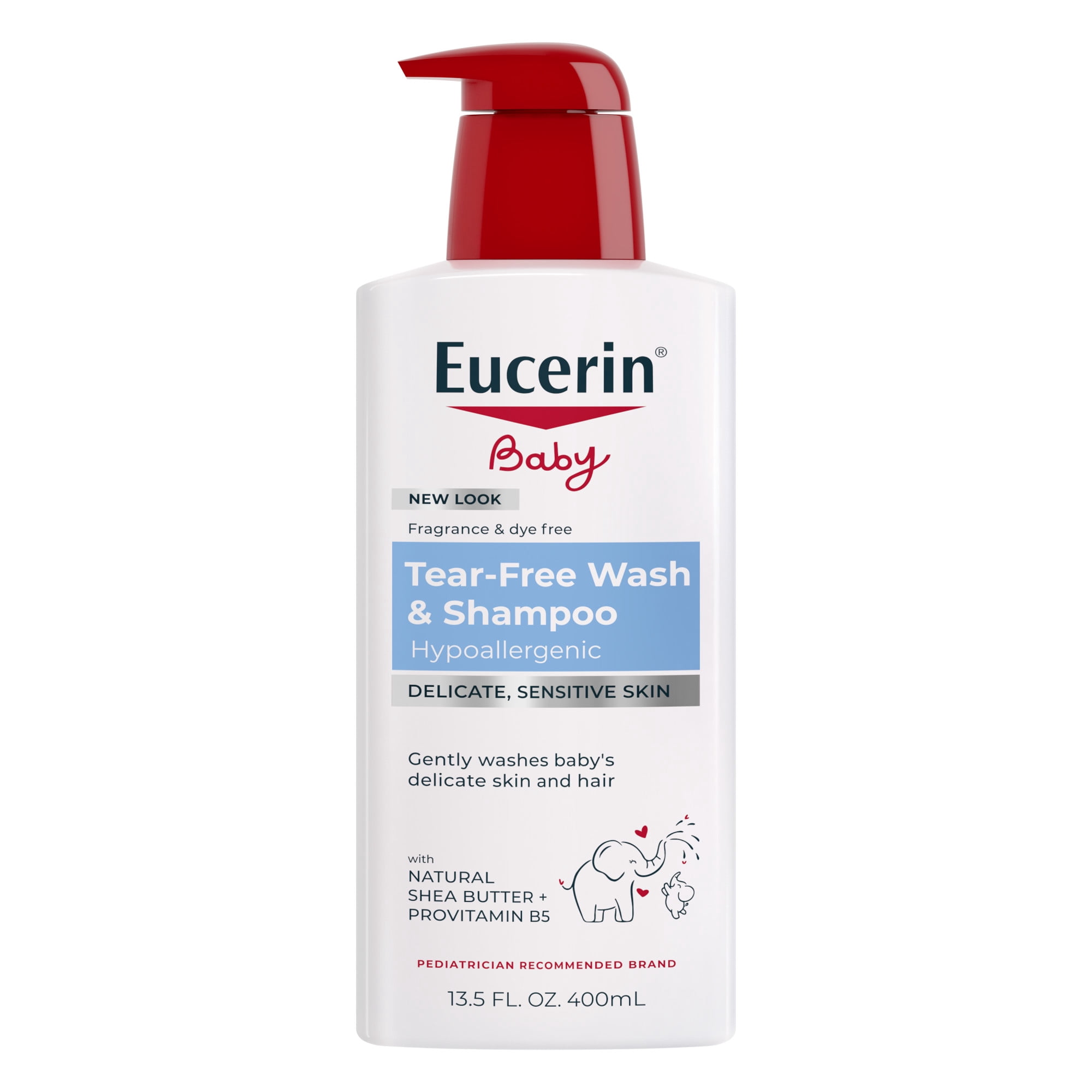 Eucerin Baby Wash and Shampoo, Tear-Free Hypoallergenic Cleanser for Sensitive Skin (13.5 fl oz) 0ts8m