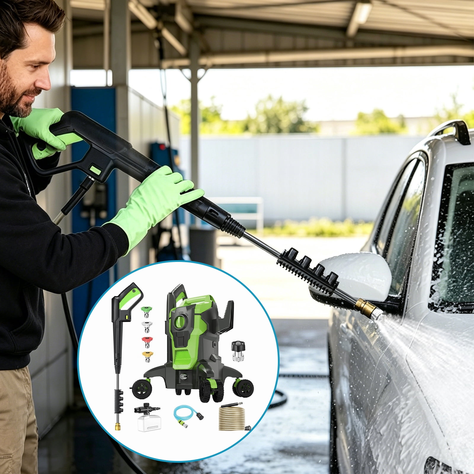 iFaveorr Electric Pressure Washer 4800 PSI 2.0 GPM High-Pressure Cleaner for Home and Car (15.22 fl oz Foam Cannon) 2don8