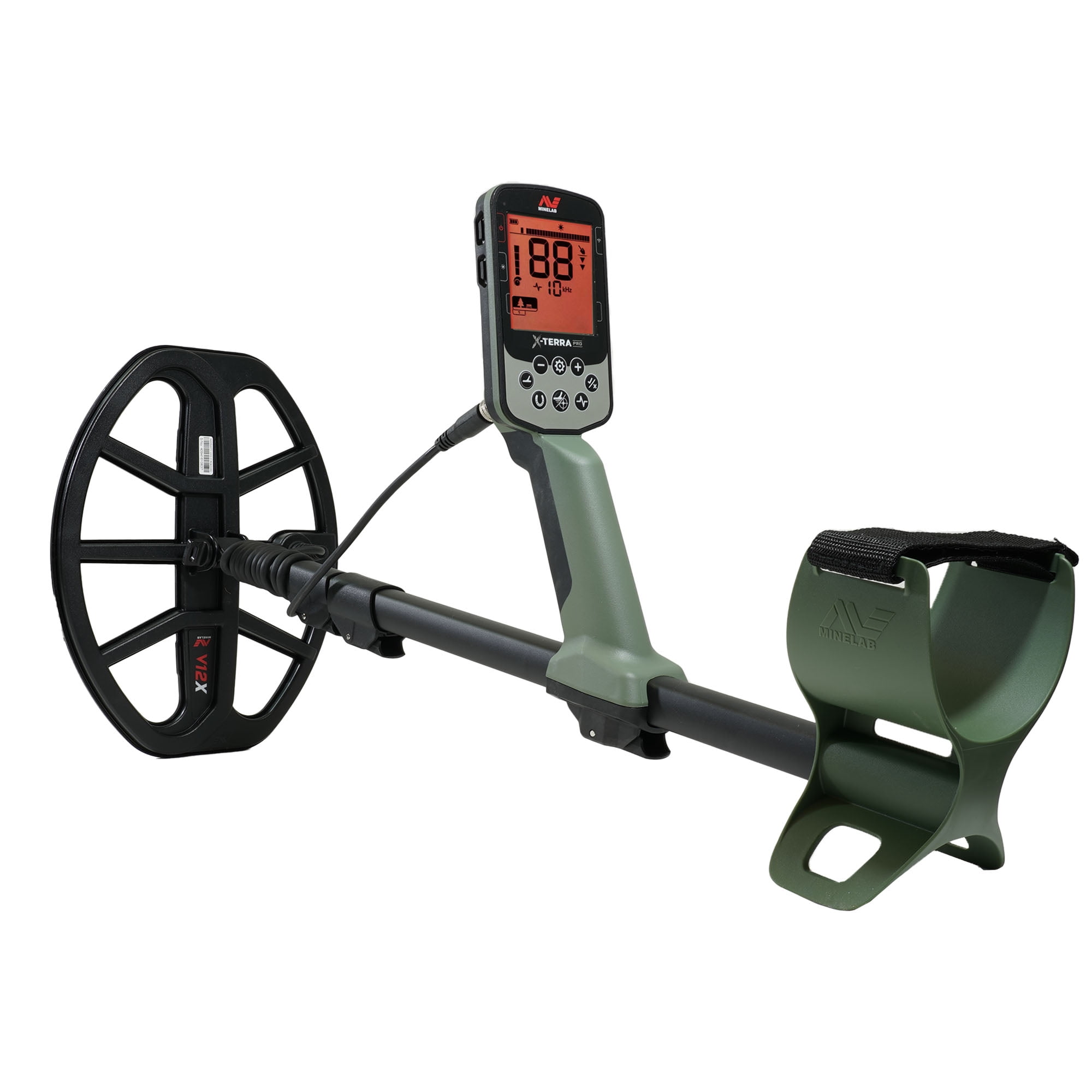 Minelab X-Terra Pro Waterproof Metal Detector with V12X Coil (Black, 16 ft Depth) lpzwo