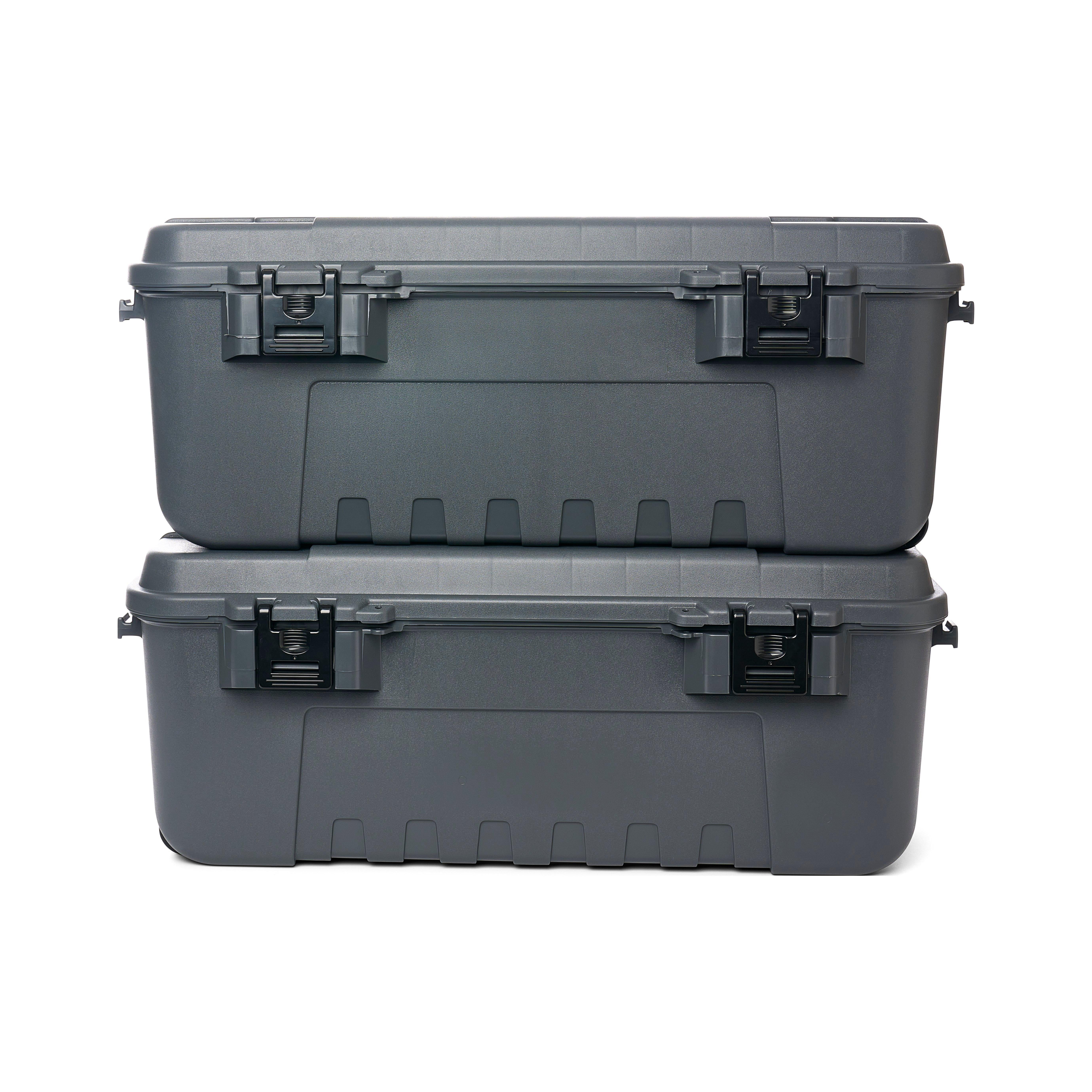 Plano Sportsman's Trunk Heavy-Duty Storage Box (Charcoal, 2 Pack, 3.6 cu ft) qleyv