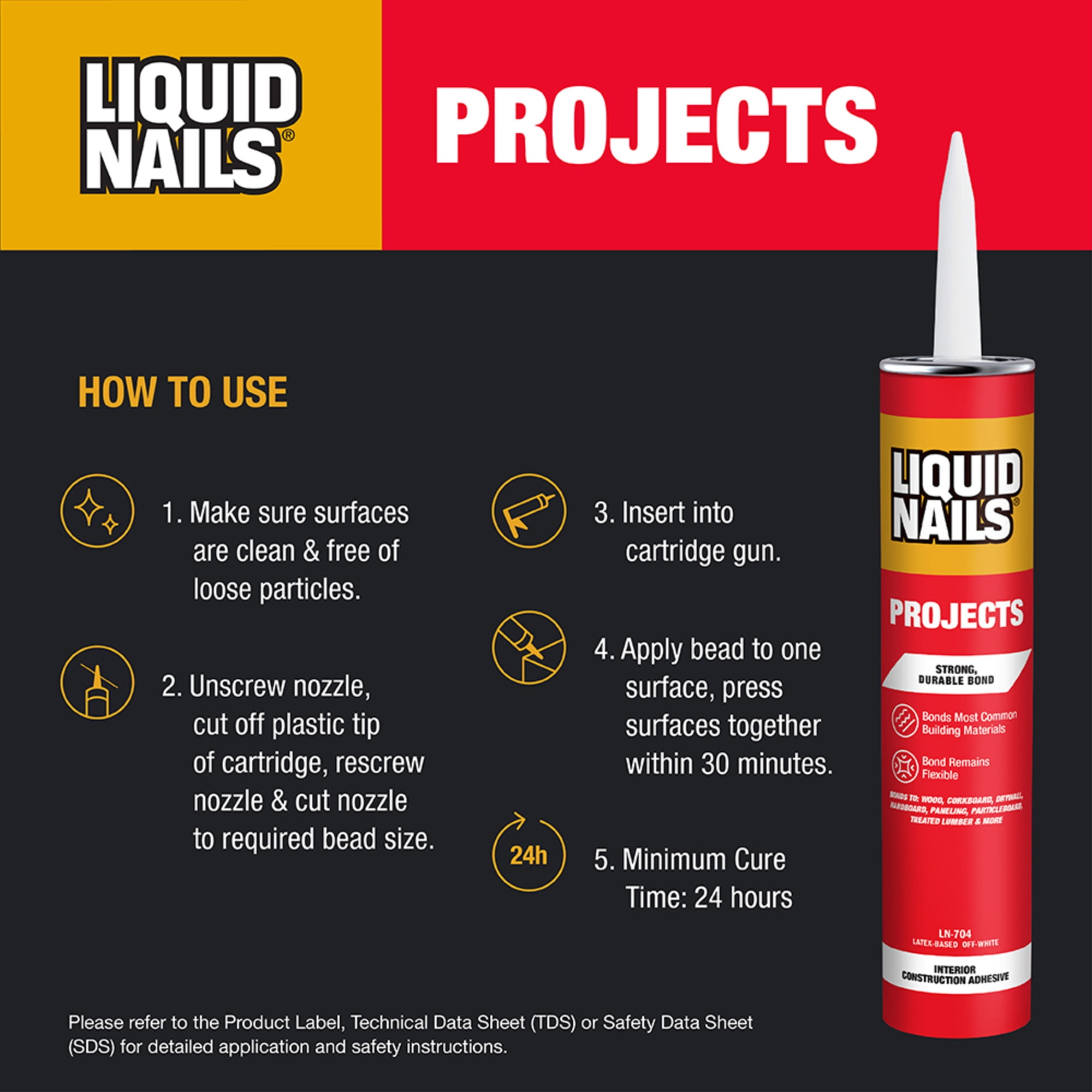 Liquid Nails Interior Projects Latex Construction Adhesive (White, 10 oz) ulq09