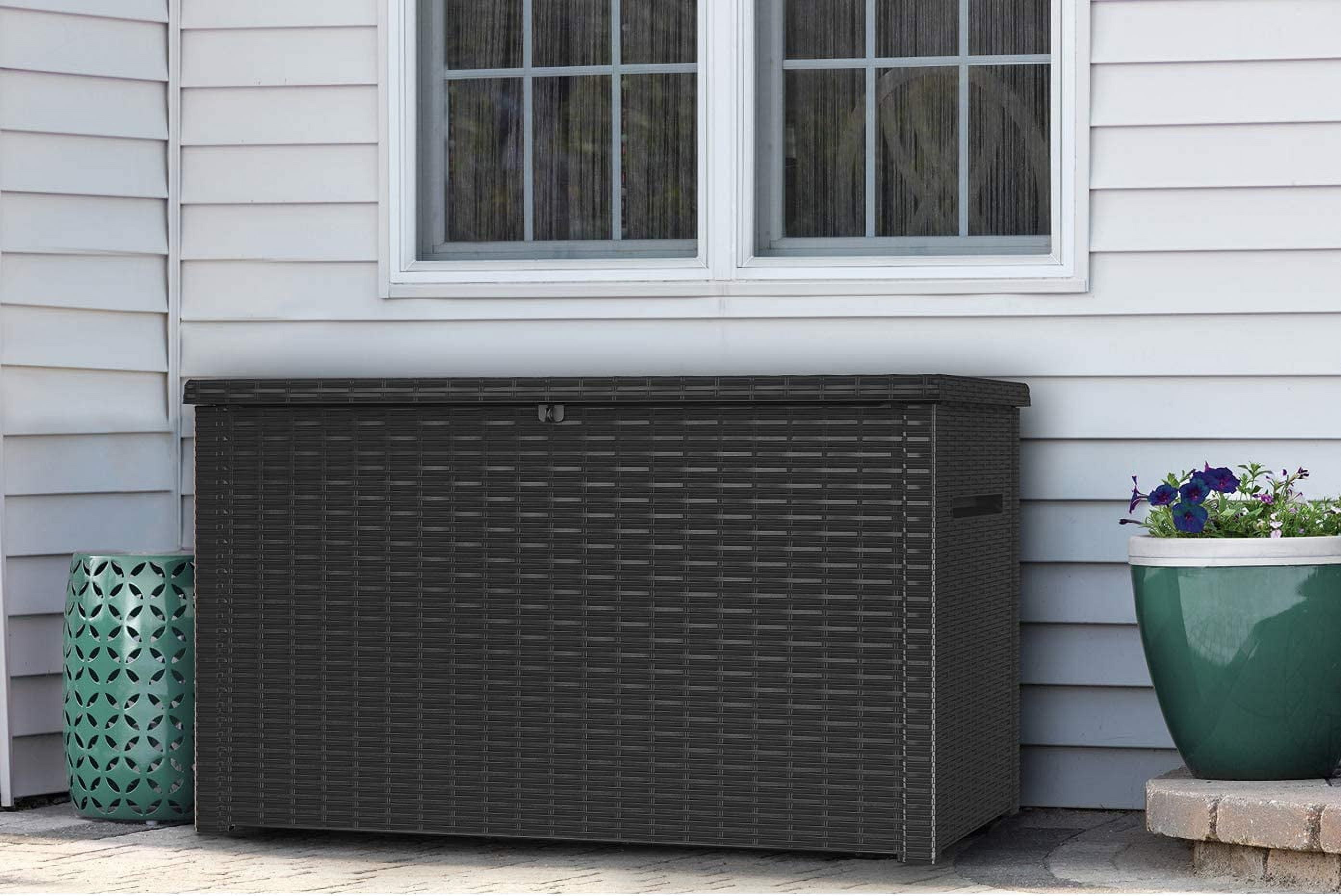 Keter Java 230 Gallon XL Weather-Resistant Resin Outdoor Deck Box (Grey, 57.5 in L x 32.67 in W x 33.85 in H) c32l6