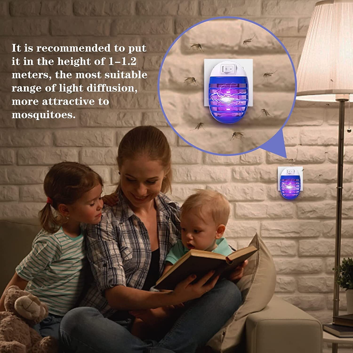 Ruseen Plug-in Indoor Bug Zapper Electronic Mosquito Trap with LED Light (4 Pack) 4ma7d