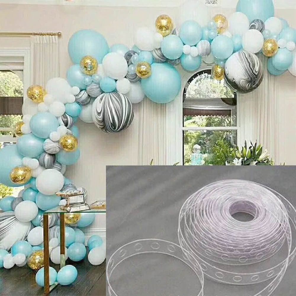 ionze Balloon Arch Strip Kit for Party Decorating, Durable Plastic Tape Chain for Weddings and Birthdays (Clear, 16.4 ft) mkwr0