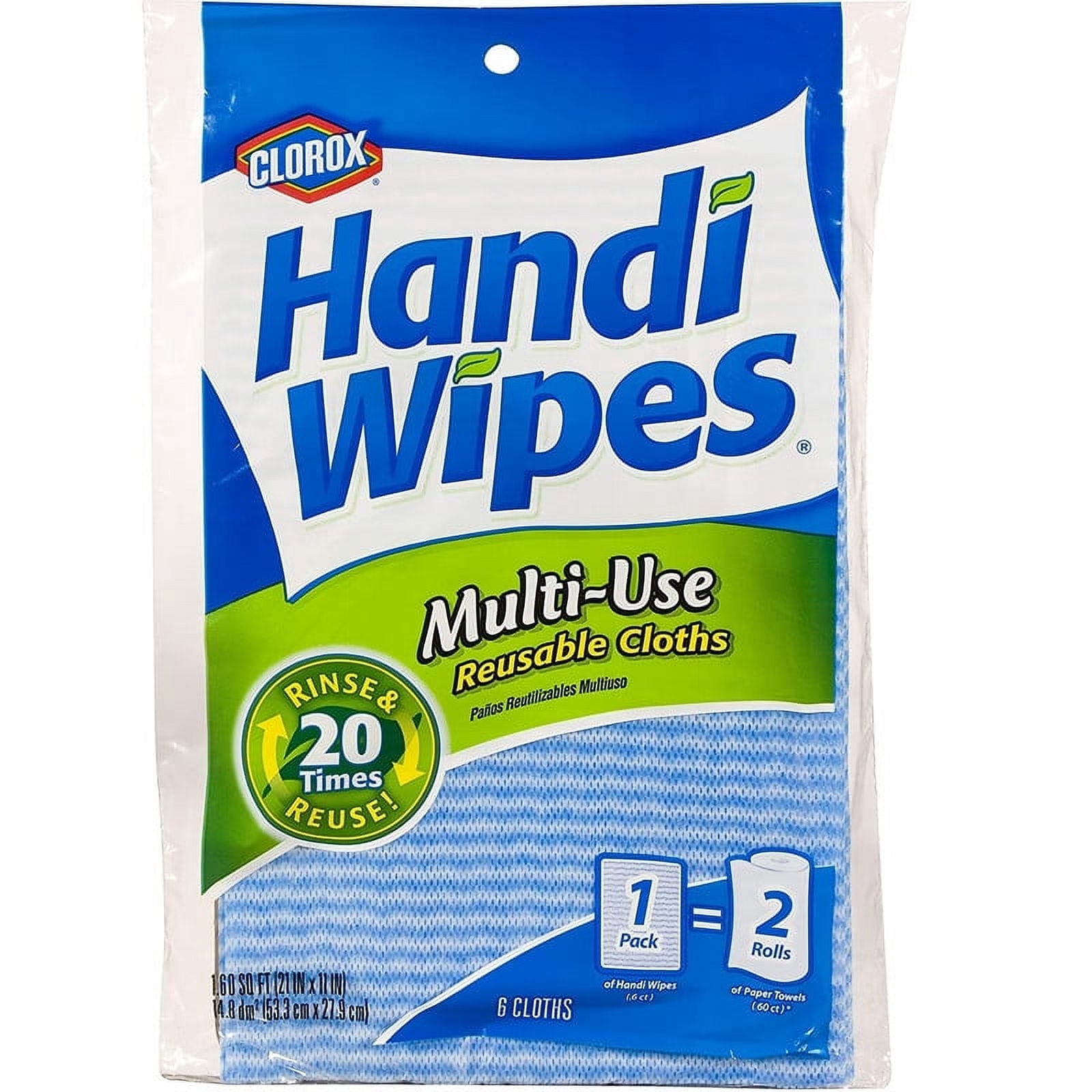 Clorox Handi Wipes Multi-Use Reusable Cleaning Cloths (White, 6 Count) h83bw