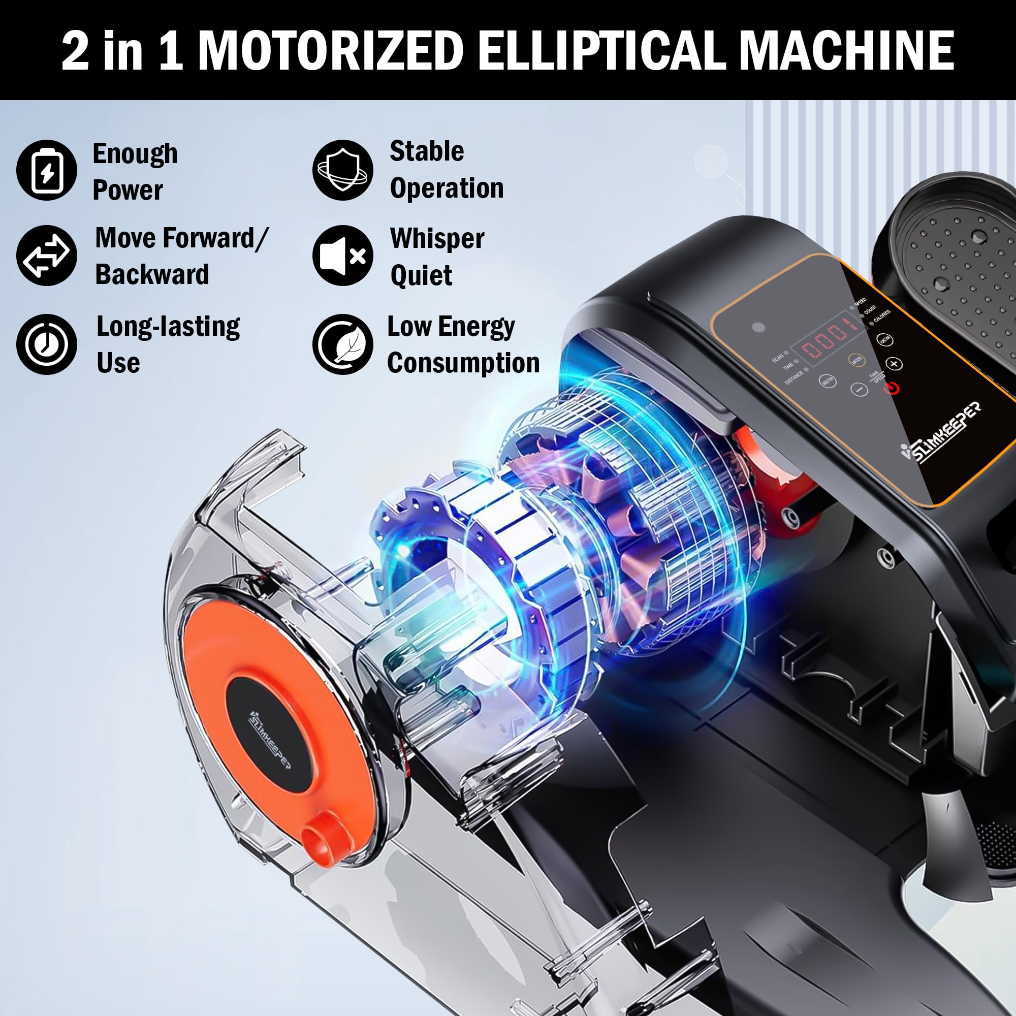 SLIMKEEPER Under Desk Elliptical Machine Electric Seated Pedal Exerciser with Remote Control (12 Adjustable Speeds) fsegi
