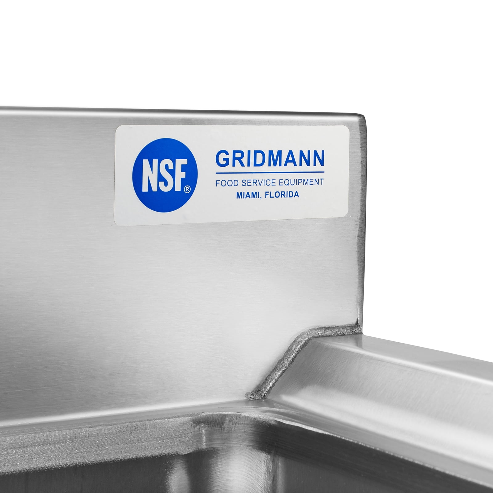 Gridmann 3 Compartment Stainless Steel Bar Sink (Silver, 38.5 in L x 18.75 in W) twqyc