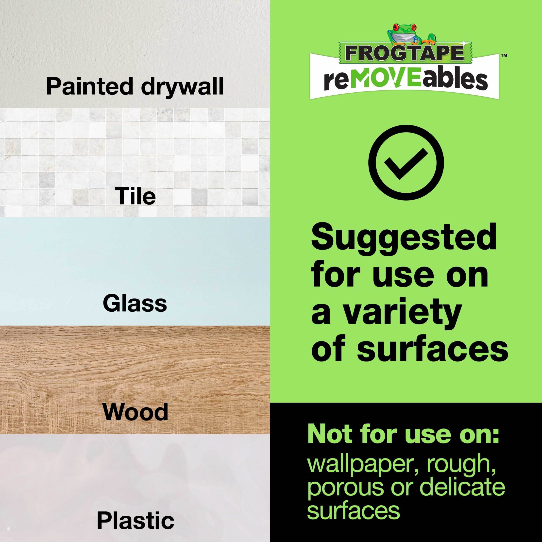 FrogTape reMOVEables Clear Mini Hooks (Clear, 18 Hooks and 24 Adhesive Strips) dw6ke
