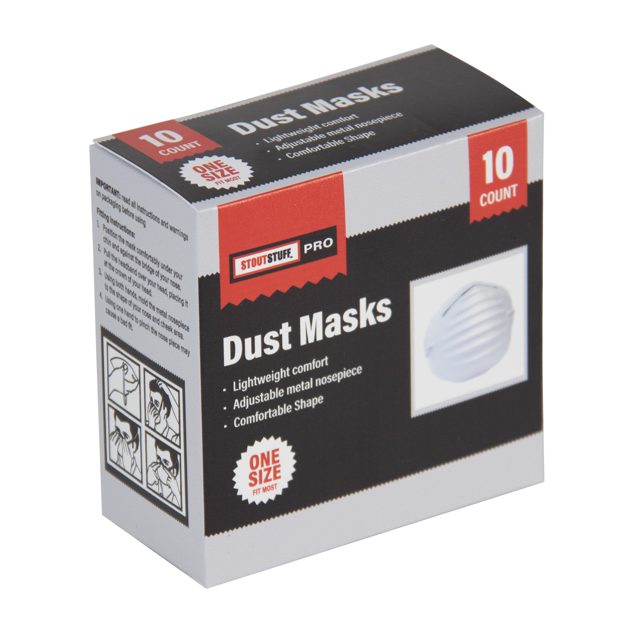 Stout Stuff Disposable Dust and Cleaning Mask (White, 10 Count) vznlp
