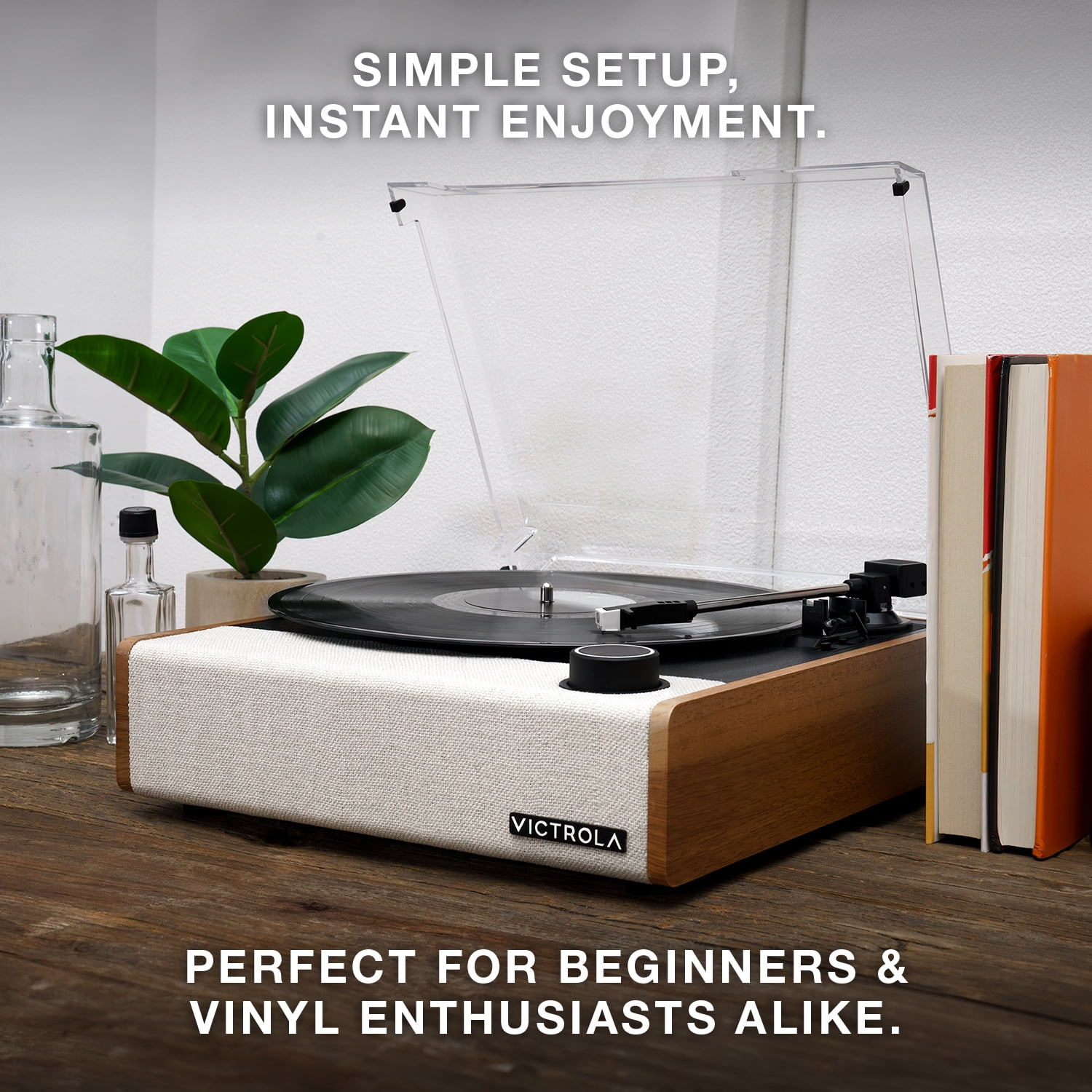 Victrola Eastwood II Bluetooth Record Player with 3-Speed Turntable (Black) tlz0k