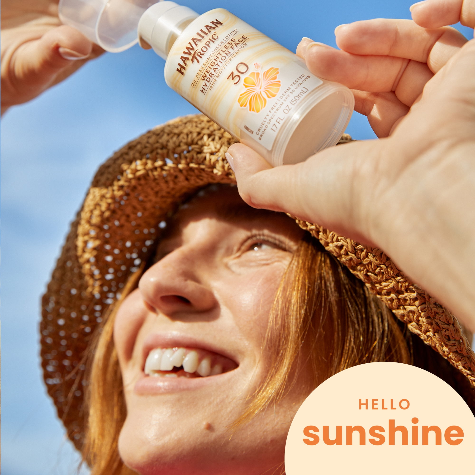 Hawaiian Tropic Weightless Hydration Face Sunscreen SPF 30 (White, 4 Pack, 1.7 oz) vibj8