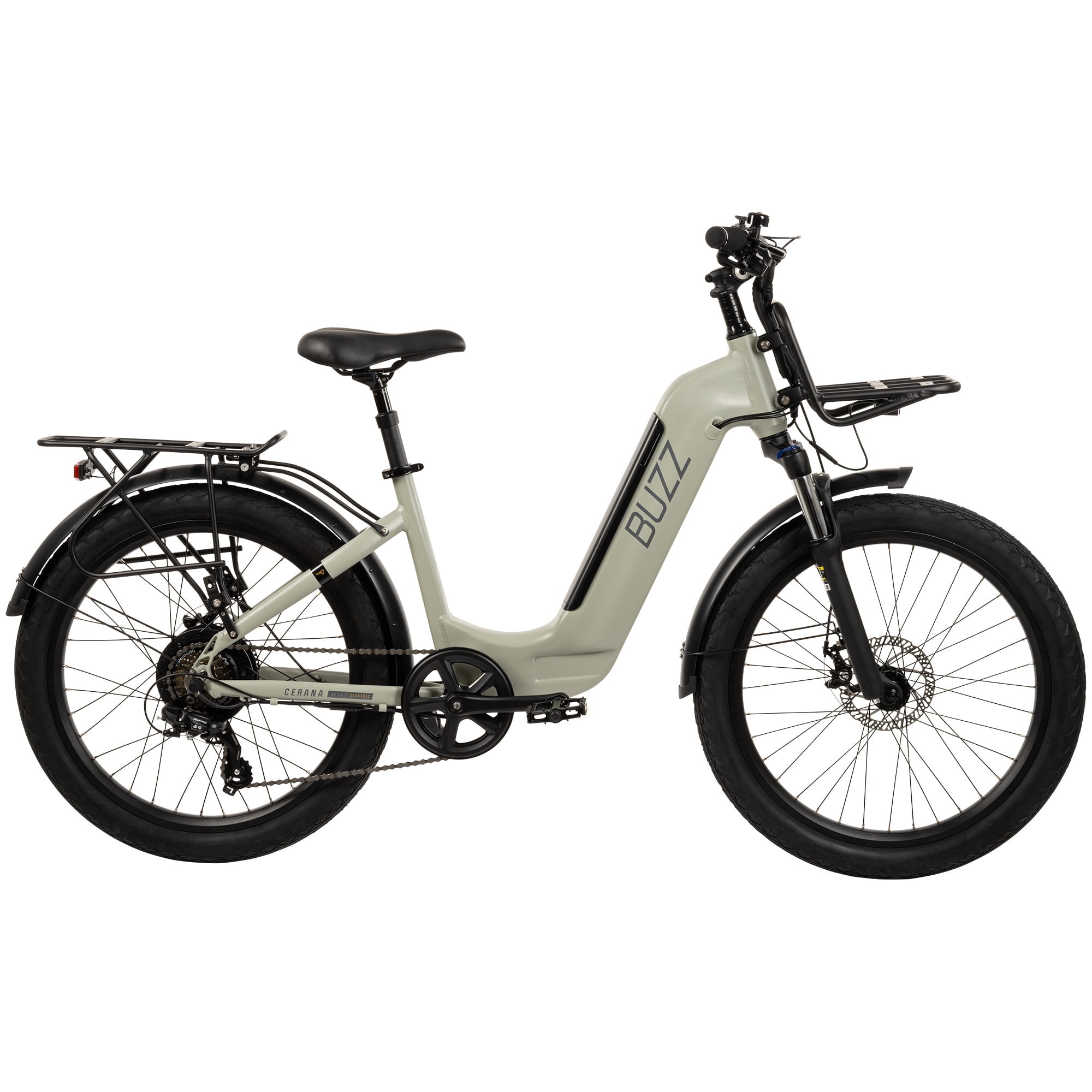 Buzz Bicycles Cerana 2 Electric Bike, 500W Motor, Pedal Assist, Moss Green (24 in) x1iki
