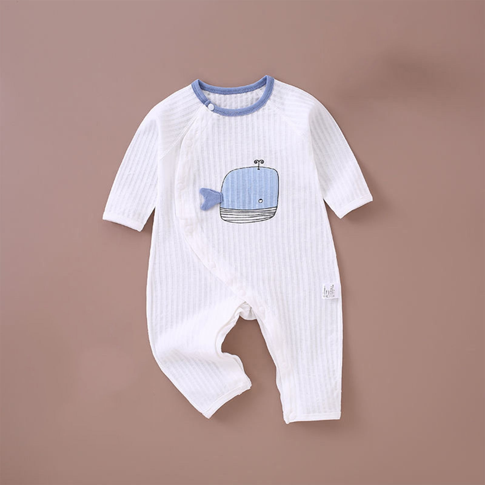 Busydd Unisex Baby Ribbed Cotton Romper Long Sleeve Infant Jumpsuit (White, 0-16 Months) zeng4