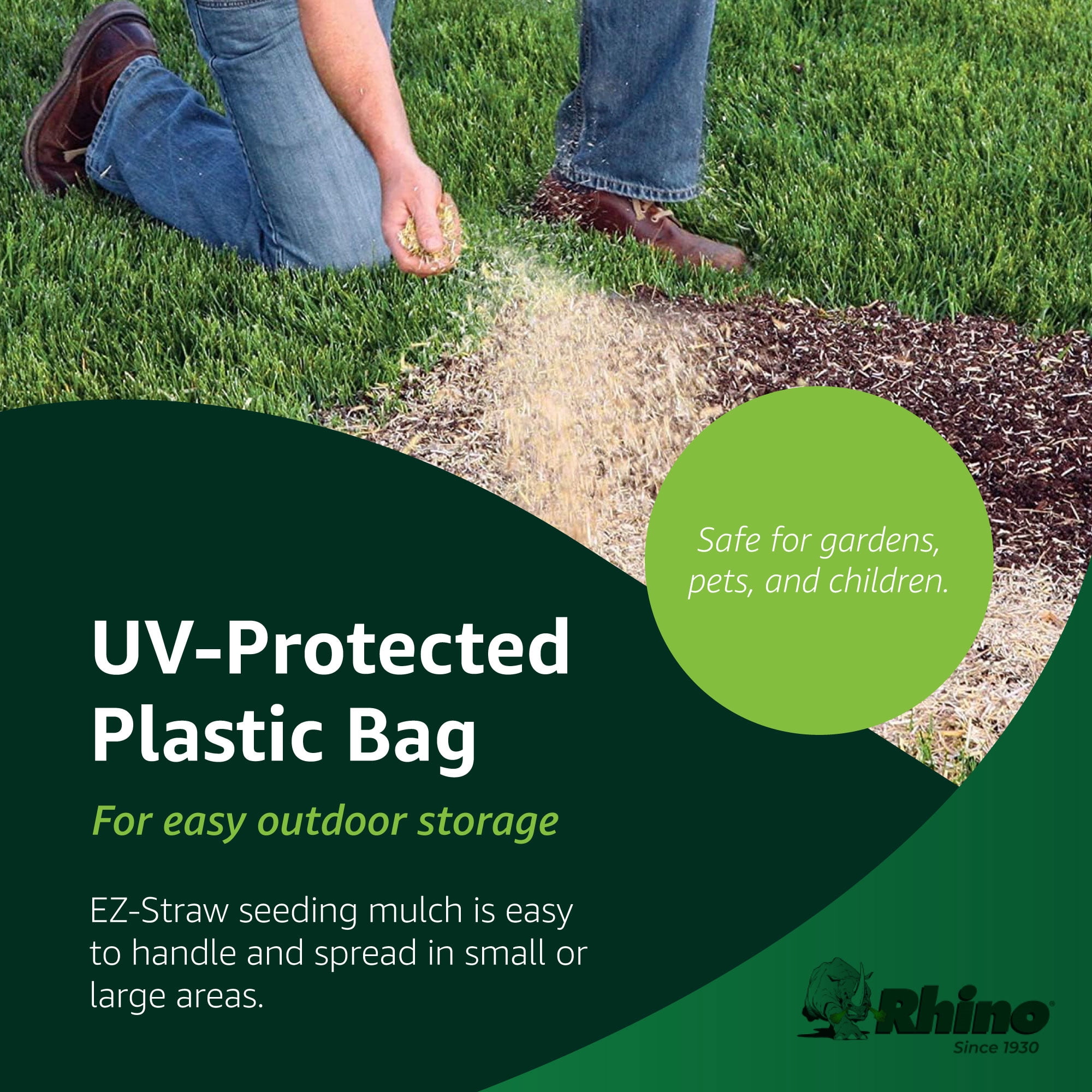 Rhino Outdoors EZ Straw Seeding Mulch with Tack (Yellow, 2.5 cu ft) zcs9h