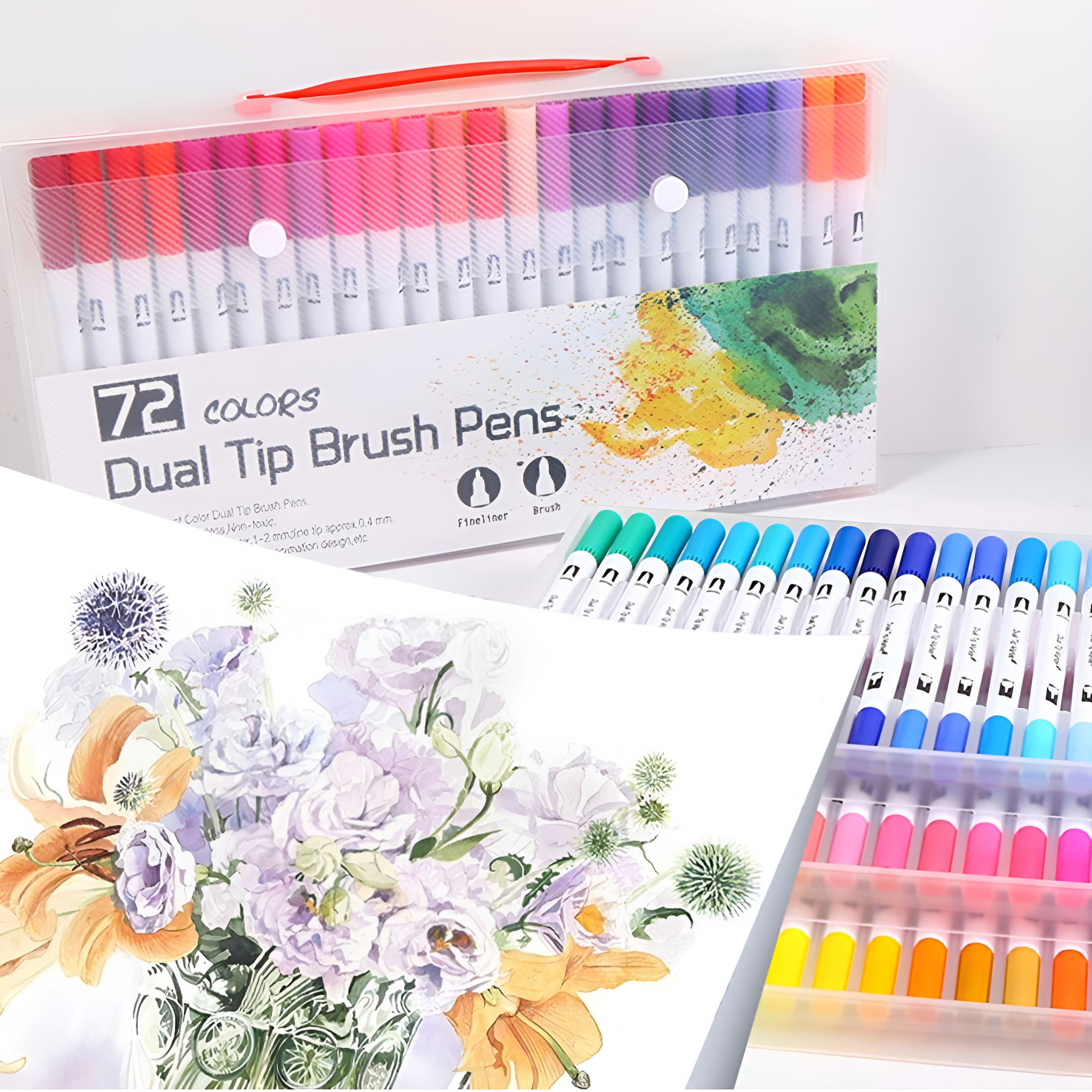 CCOCC Double Ended Brush Pen Marker Set for Calligraphy and Coloring (100 Colors) mklui