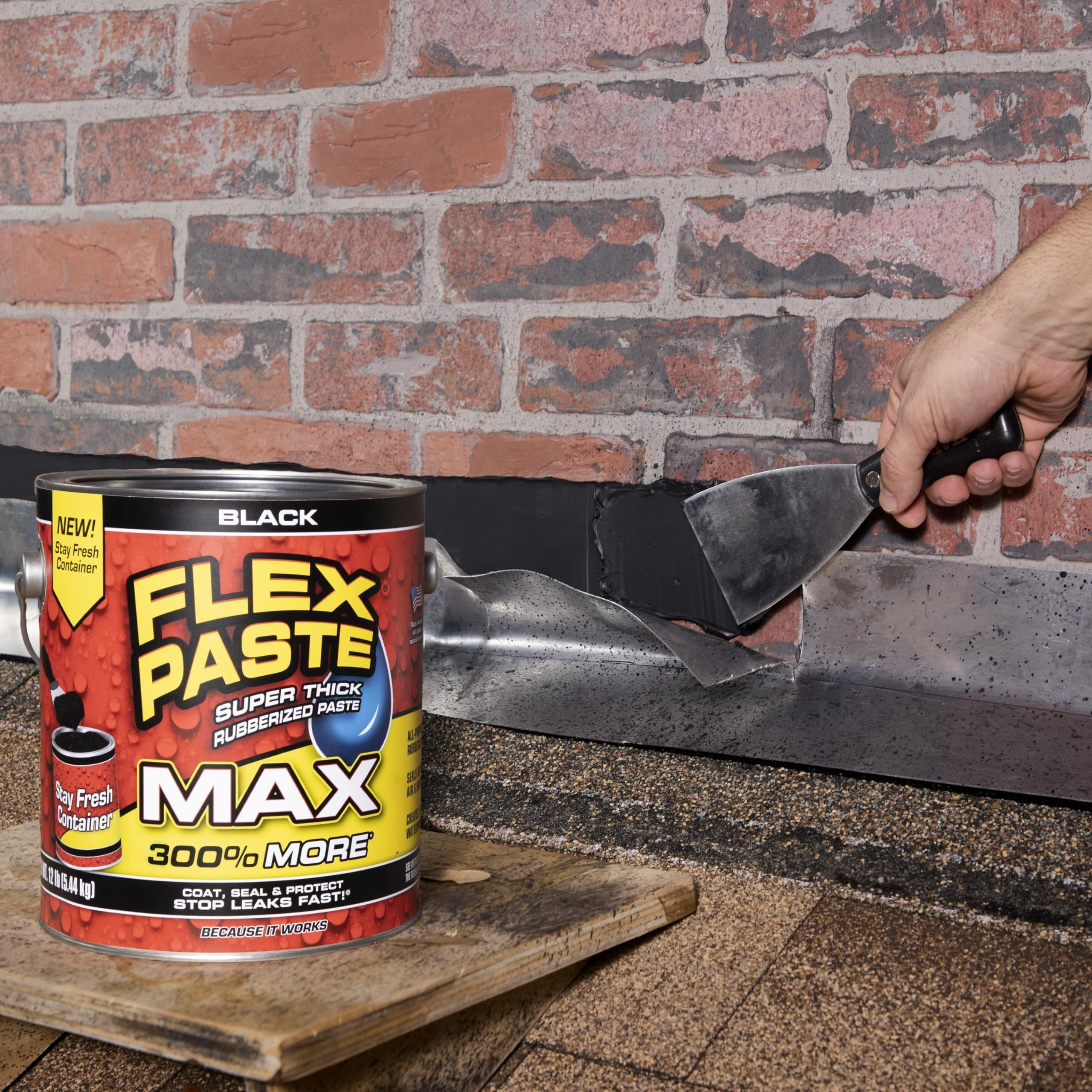 Flex Seal Flex Paste Waterproof Rubberized Sealant (Black, 16 oz) sealh