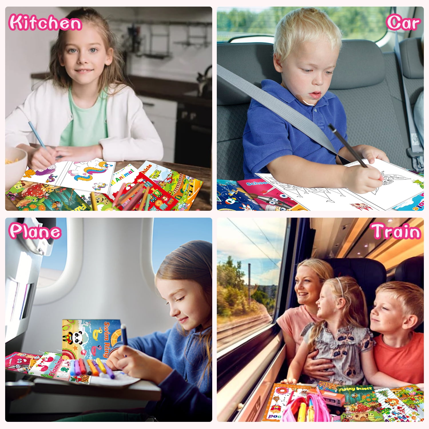 Kalysky Mini Coloring Books for Kids Activity Set (15 Pack, 5.9 in x 8.5 in) 4pc8e