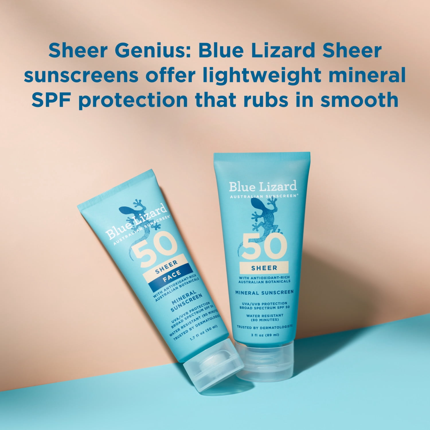 Blue Lizard Sheer Face Mineral SPF 50 Sunscreen Lotion (Clear, 1.7 fl oz) 6rpse