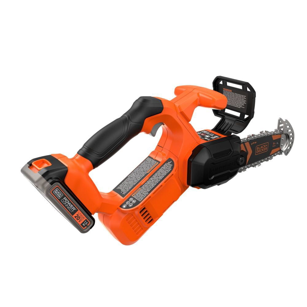BLACK+DECKER 20V MAX Cordless Pruning Chainsaw Kit with 1.5 Ah Battery (6 in Bar) aezi2