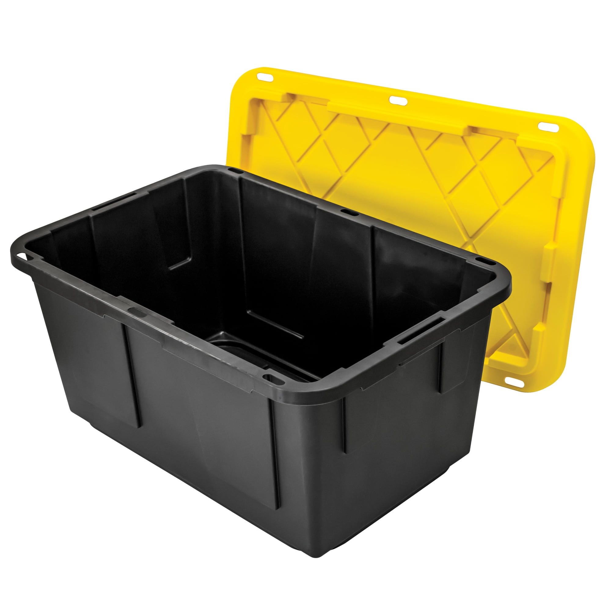 Greenmade Heavy-Duty Plastic Storage Boxes with Lids (Black, 27 Gallon, 4 Pack) eznr2