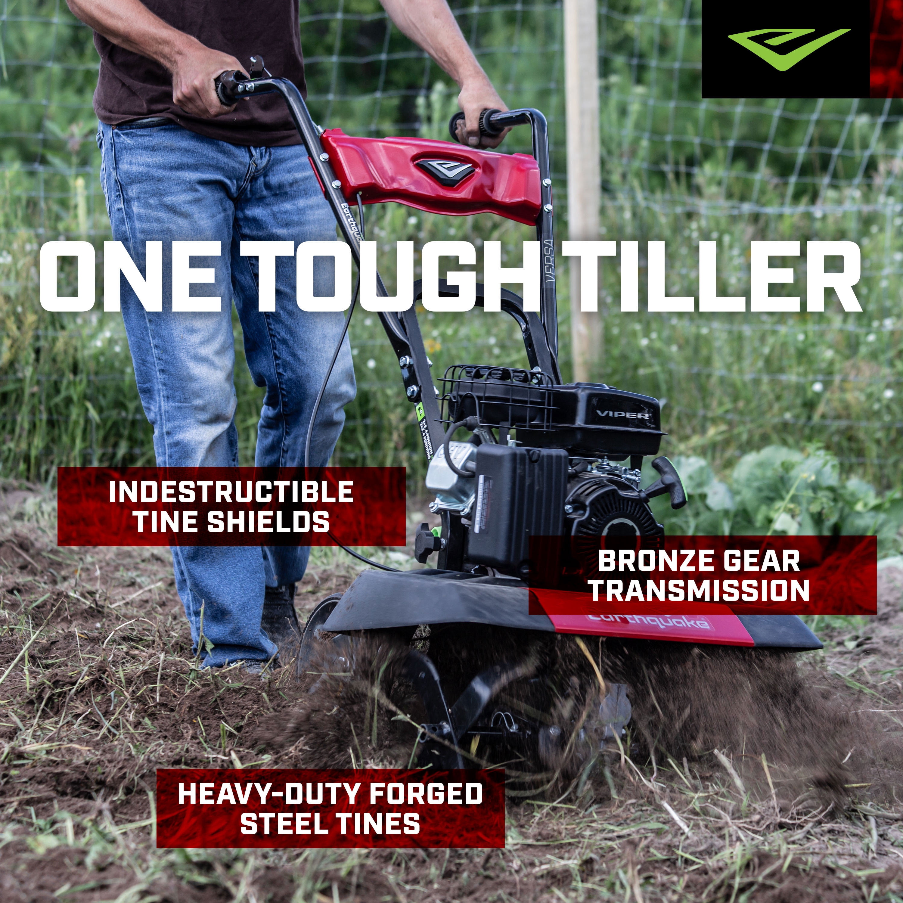 Earthquake Versa Front Tine Tiller, 99cc 4-Cycle Viper Engine (11 in to 21 in Width) 6naqp