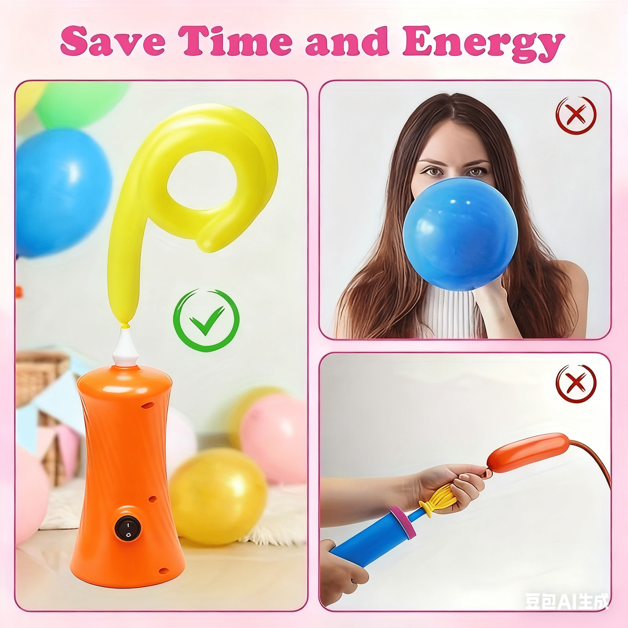 Generic Electric Balloon Pump for Long Balloons (Orange, 1 Pack) kel54