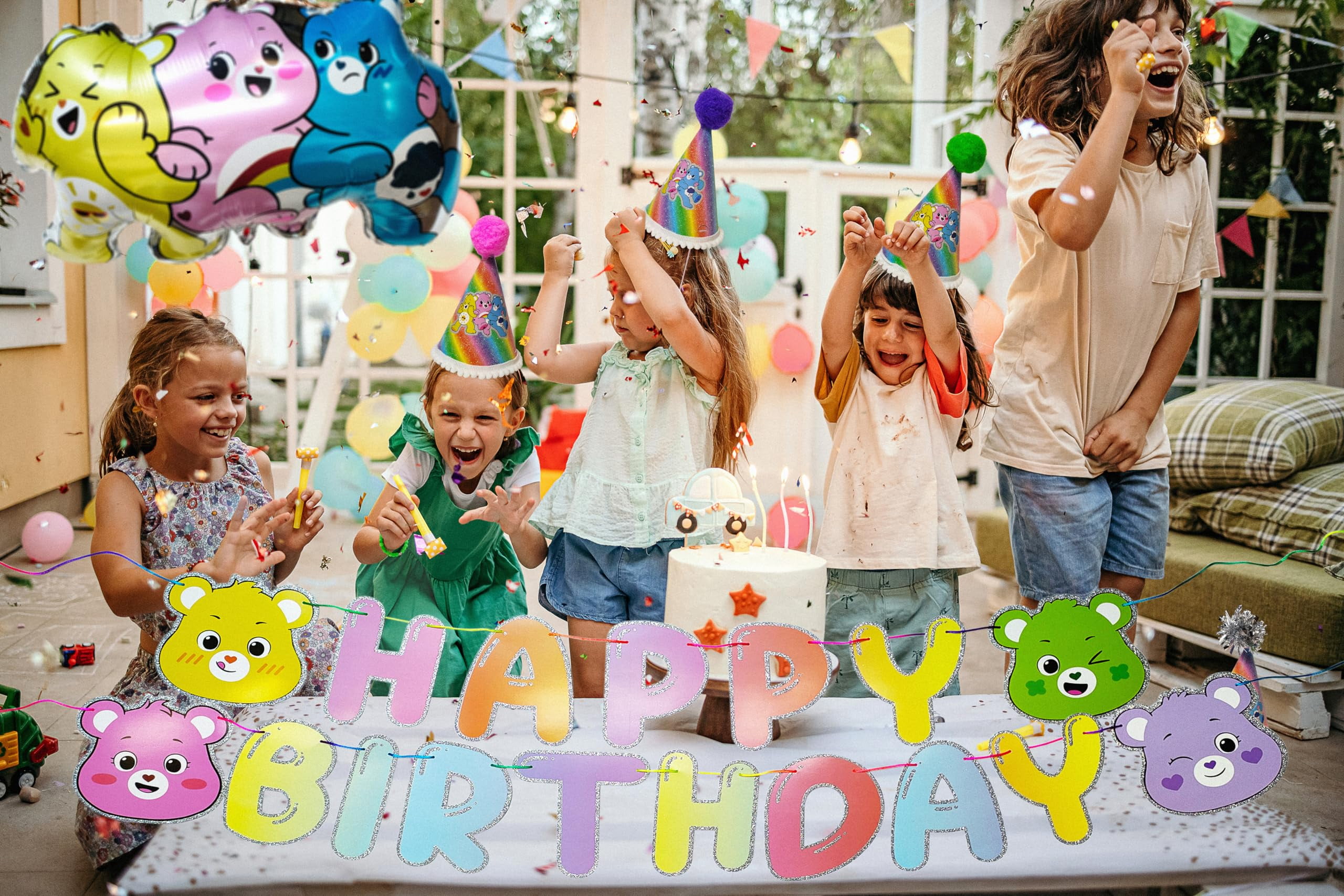 LUV HER Care Bears Birthday Party Supplies Set (31 Piece Kit, Multicolor) wa0vw