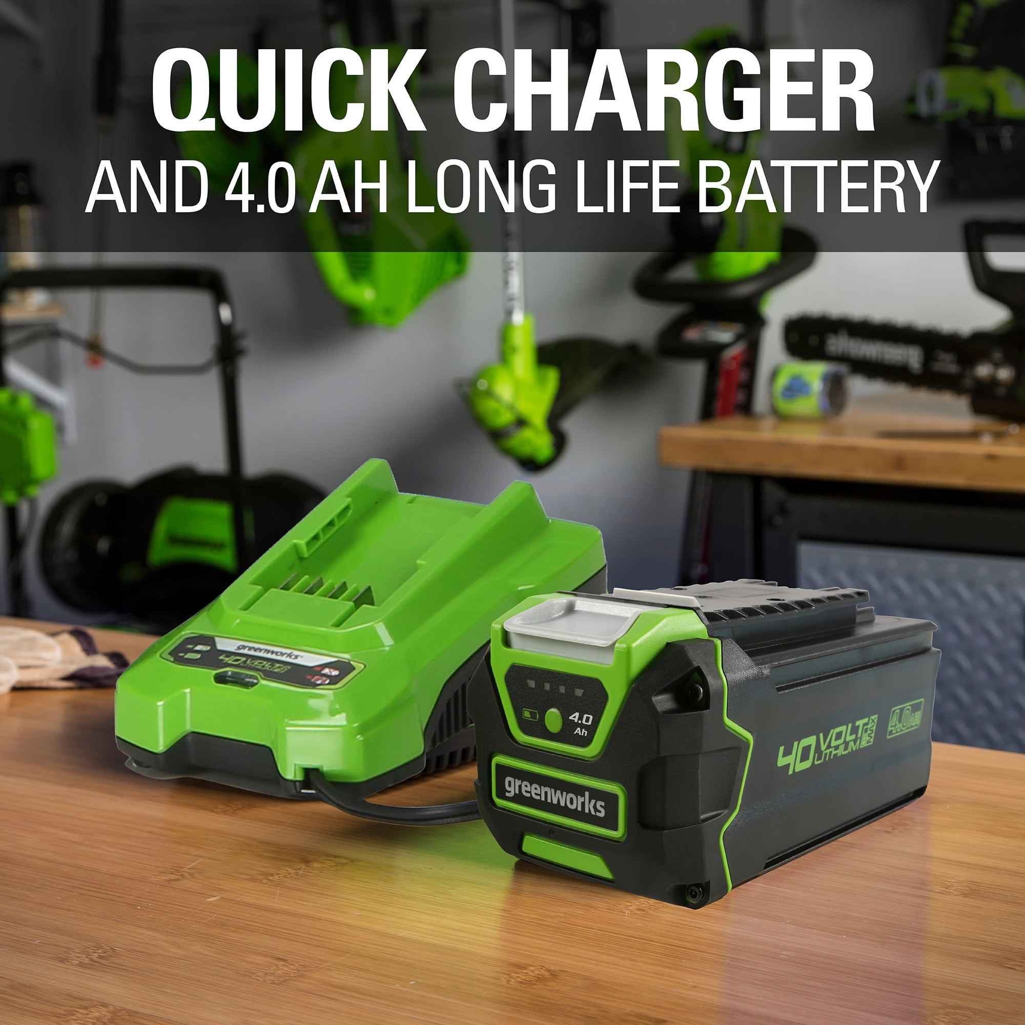 Greenworks 40V Cordless Cultivator and Tiller with 4.0Ah Battery and Charger (Green, 10 in) adbmh