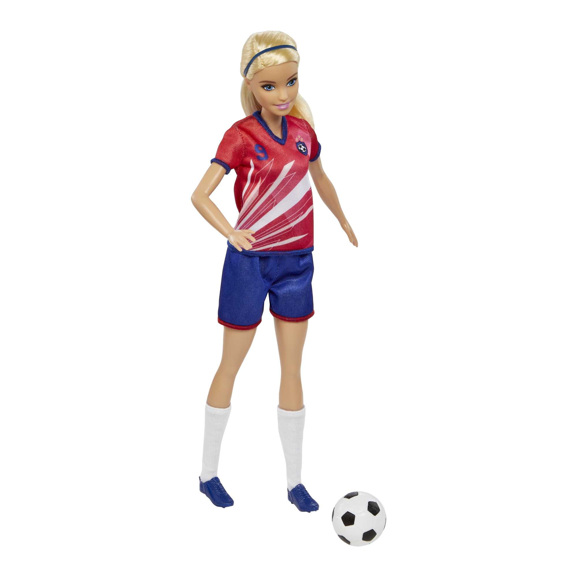 Barbie Soccer Player Doll with Blonde Ponytail, #9 Uniform, and Sports Accessories (11.5 in) s4c8k