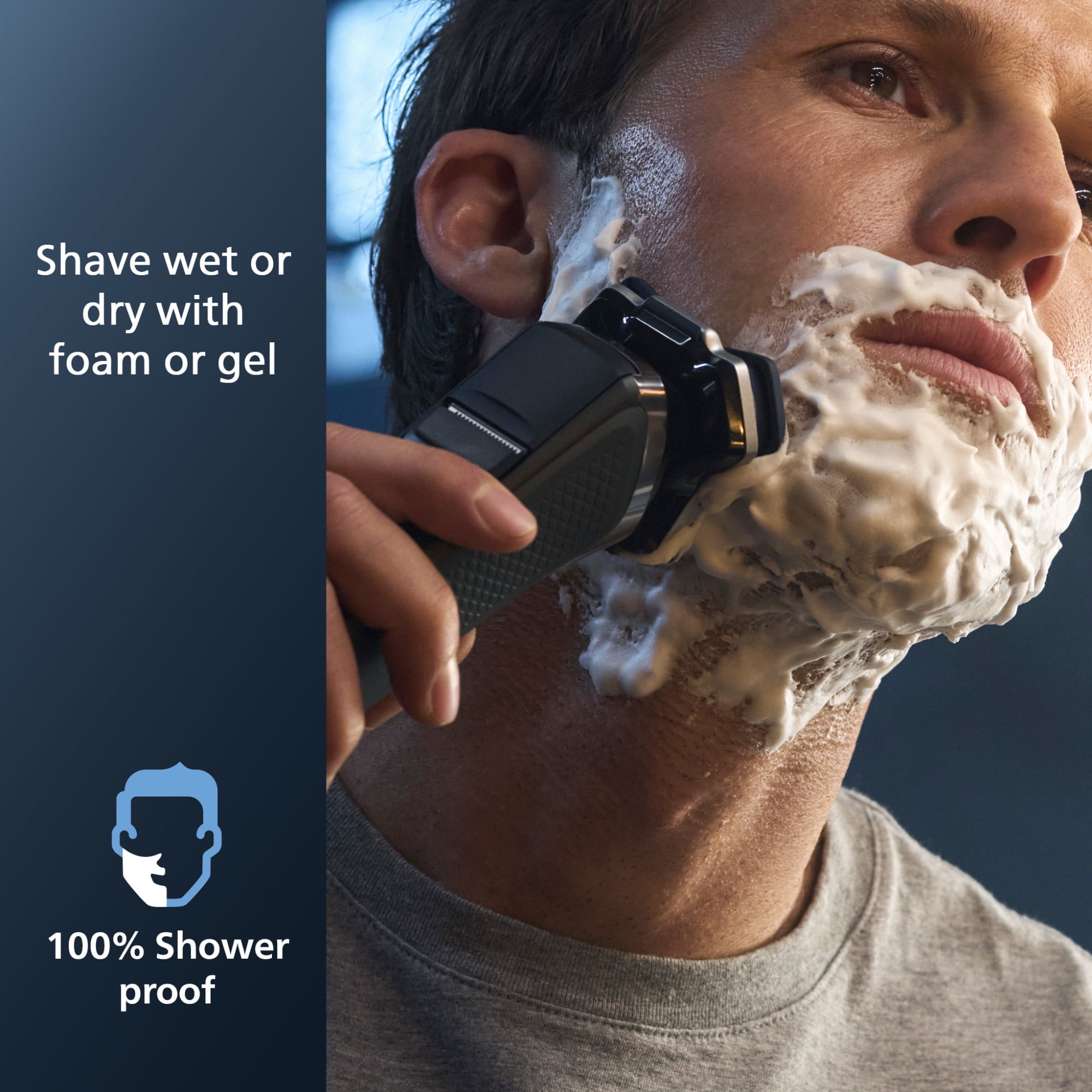 Philips Norelco Shaver 7200 Rechargeable Wet & Dry Electric Shaver with SenseIQ Technology and Pop-Up Trimmer (Black, 1 Count) kwxpd